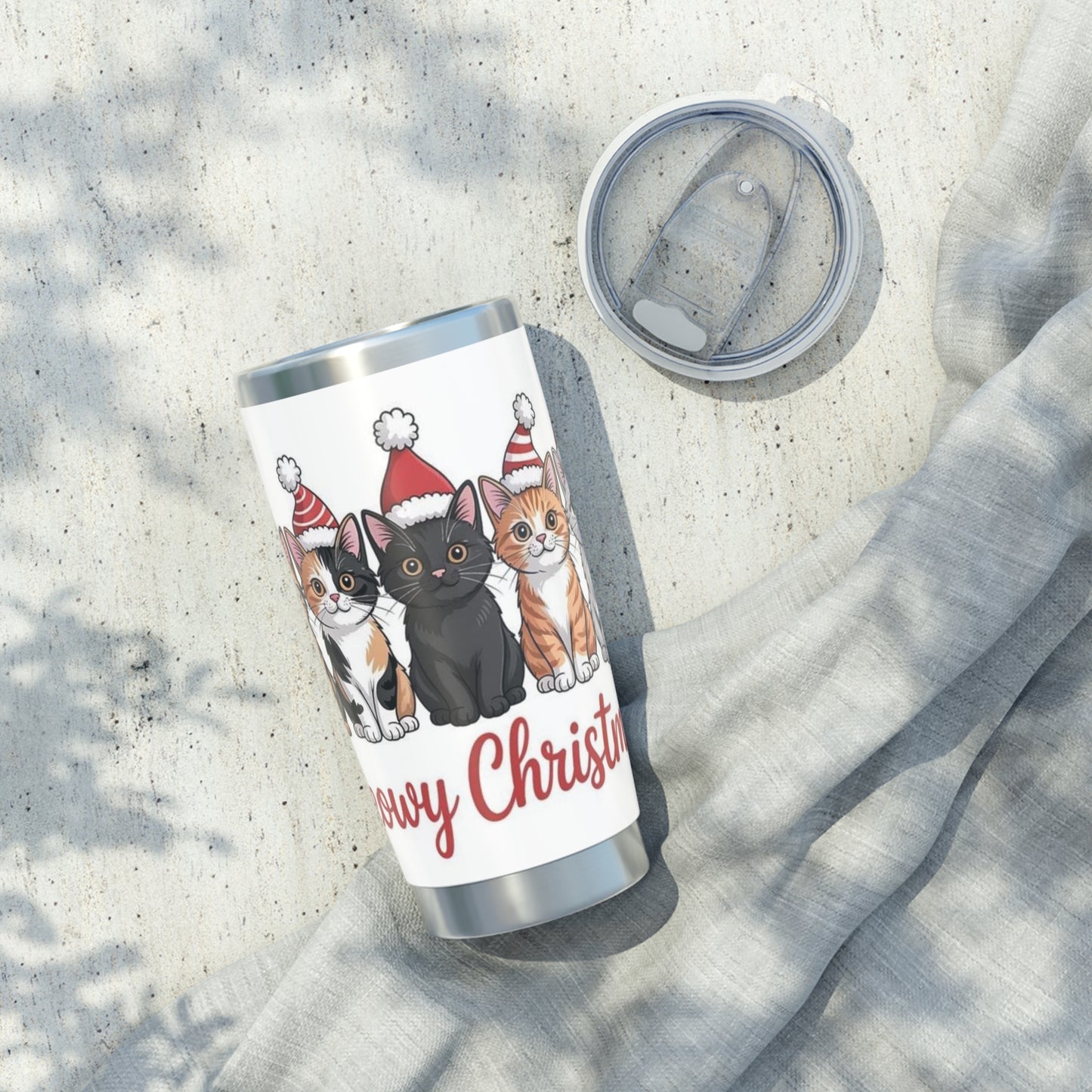 Christmas Cats Tumbler | Cute Cat Travel Mug, Holiday Gift, Pet Lover Cup, Personalized Christmas Mug, Winter Drinkware