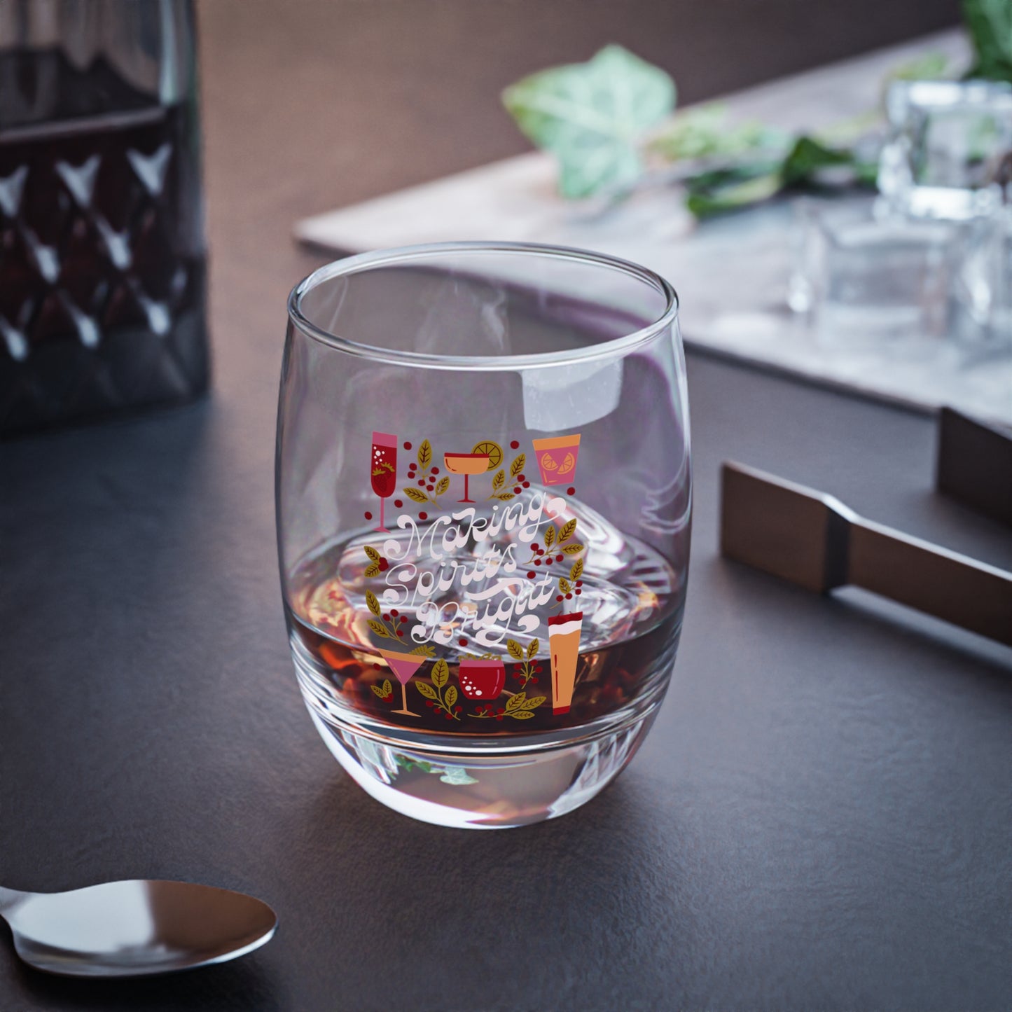 Chic Whiskey Glass, Unique Barware, Cocktail Lovers Gift, Home Bar Decor, Funny Drinkware