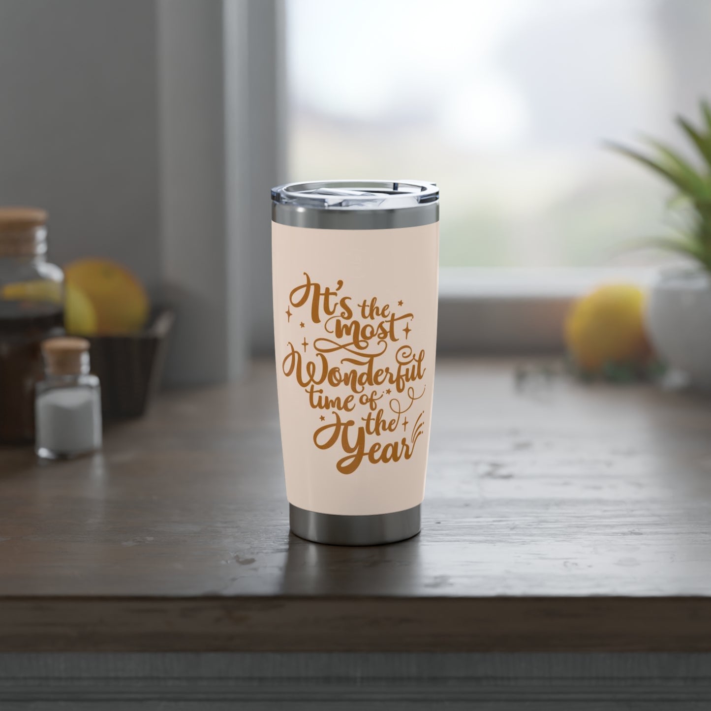 Holiday 20oz Tumbler - It's the Most Wonderful Time of the Year, Travel Mug, Holiday Gift, Coffee Cup, Tea Tumbler, Personalized Drinkware