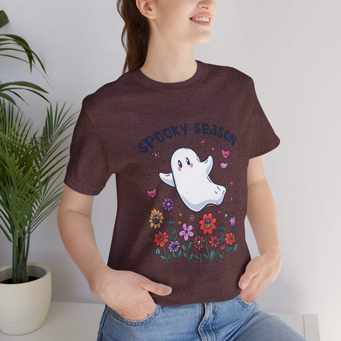 Spooky Season Ghost Tee, Spooky Season Unisex T-Shirt, Cute Halloween Outfit, Fall Vibes Shirt, Ghost Lover Gift