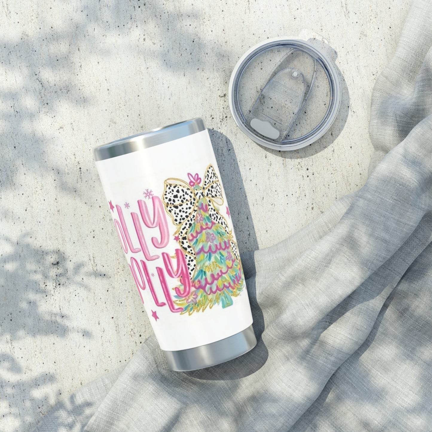 Holly Jolly 20oz Tumbler | Holiday Travel Mug, Christmas Gift, Eco-Friendly Cup, Reusable Drinkware, Cute Beverage Container