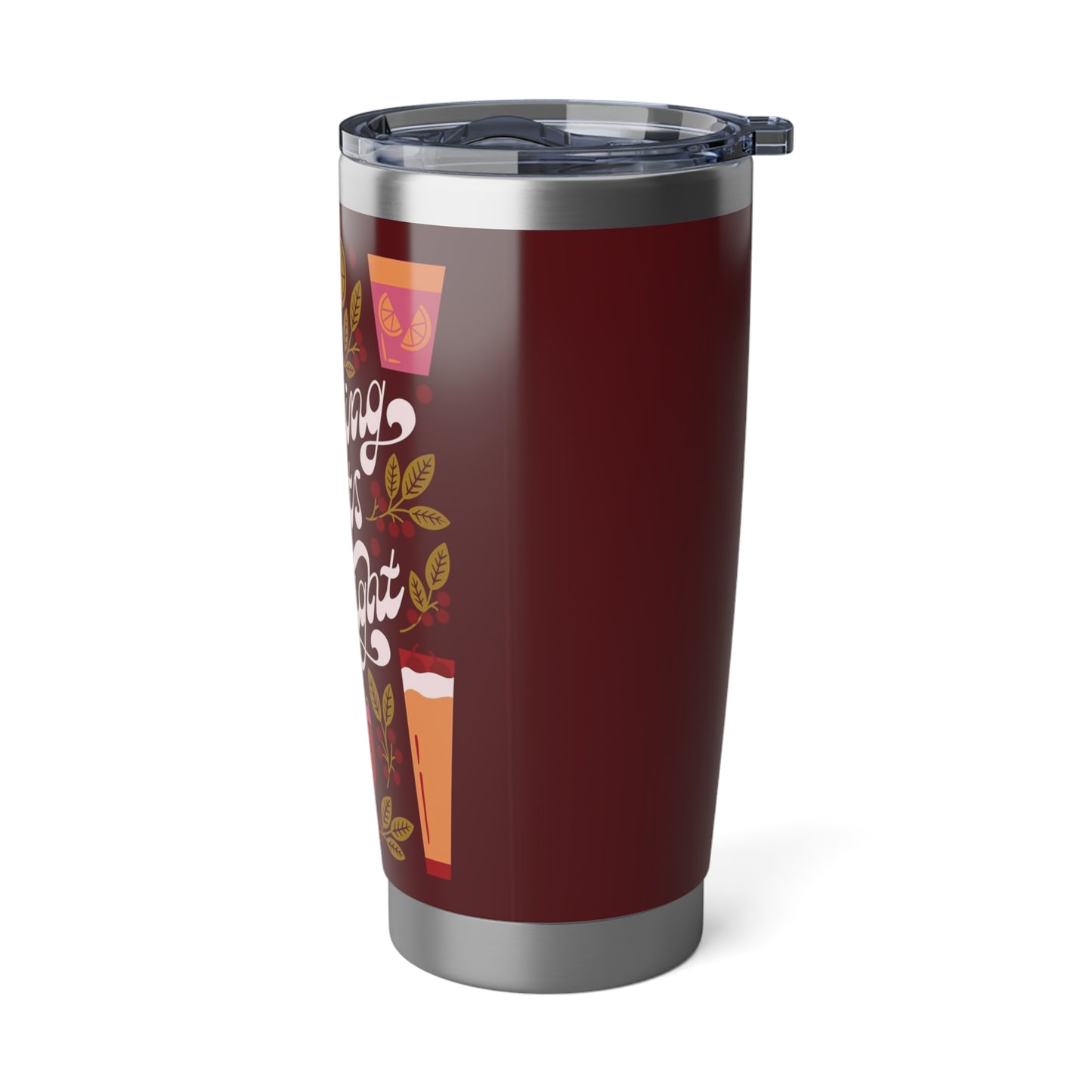 Vibrant Holiday Tumbler, Festive Drinkware, Christmas Gift, Cocktail Lover's 20oz Mug, Making Spirits Bright
