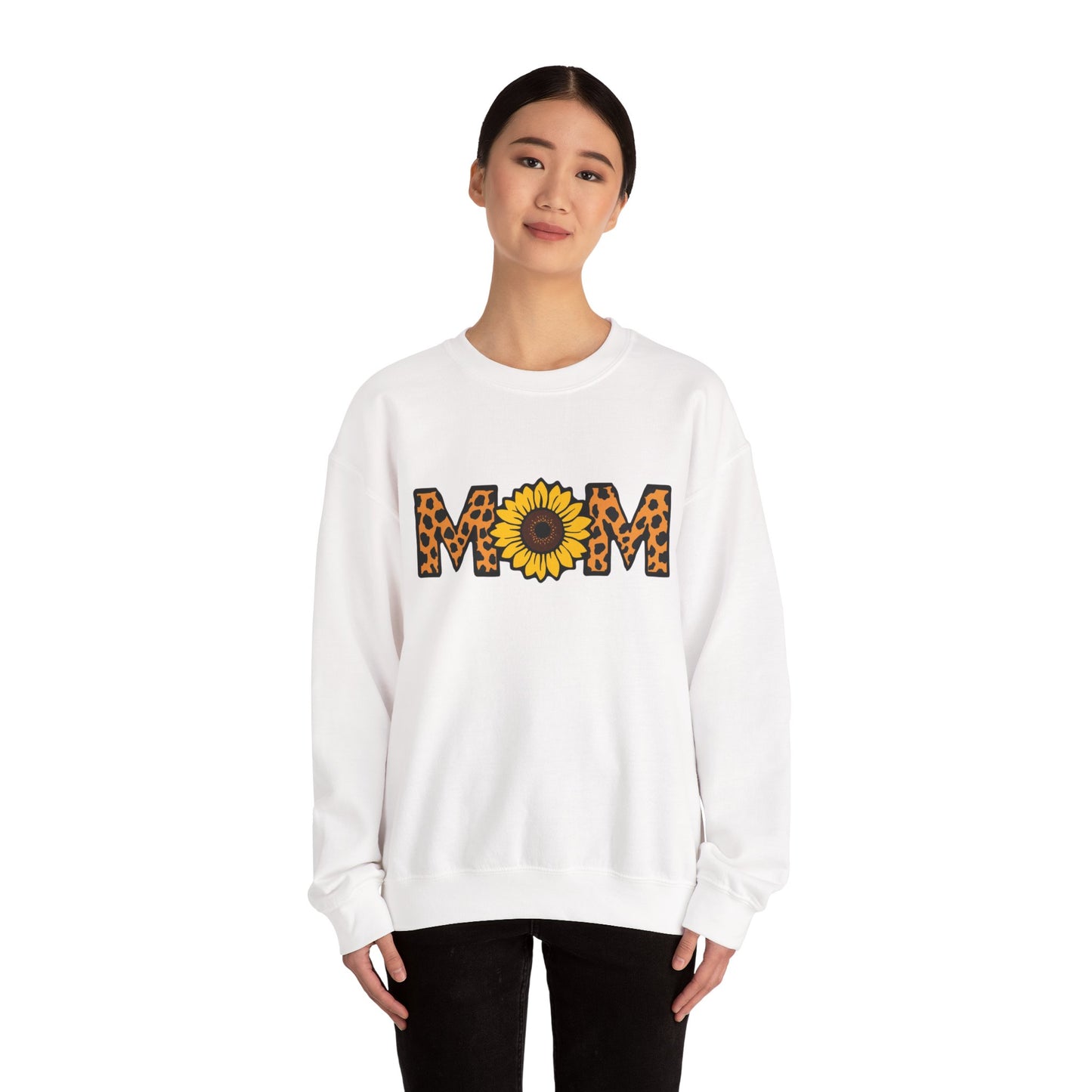 Sunflower Mom Crewneck Sweatshirt, Cozy Gift for Mothers, Mother's Day Apparel, Birthday Gift, Stylish Casual Wear