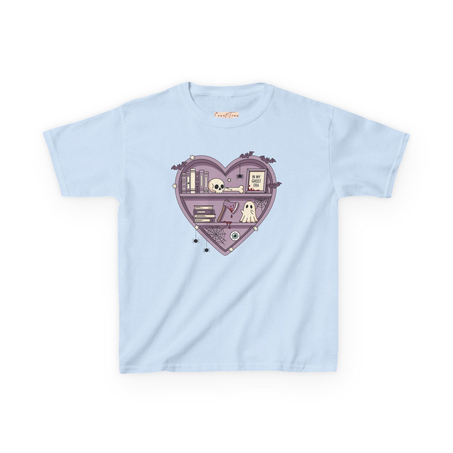 Ghost Heart Kids Tee, Cute Kids T-Shirt, School Spirit Shirt, Birthday Gift for Kids, Cute Graphic Tee