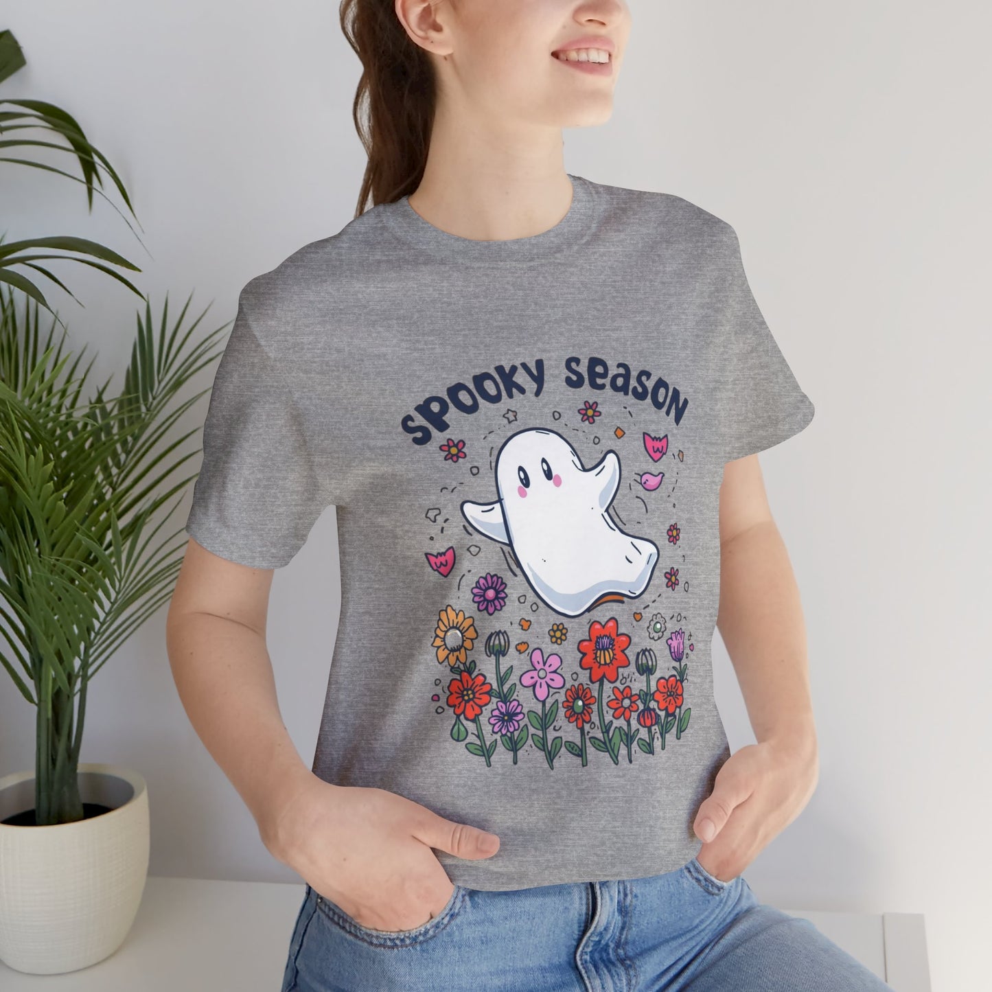 Spooky Season Ghost Tee, Spooky Season Unisex T-Shirt, Cute Halloween Outfit, Fall Vibes Shirt, Ghost Lover Gift