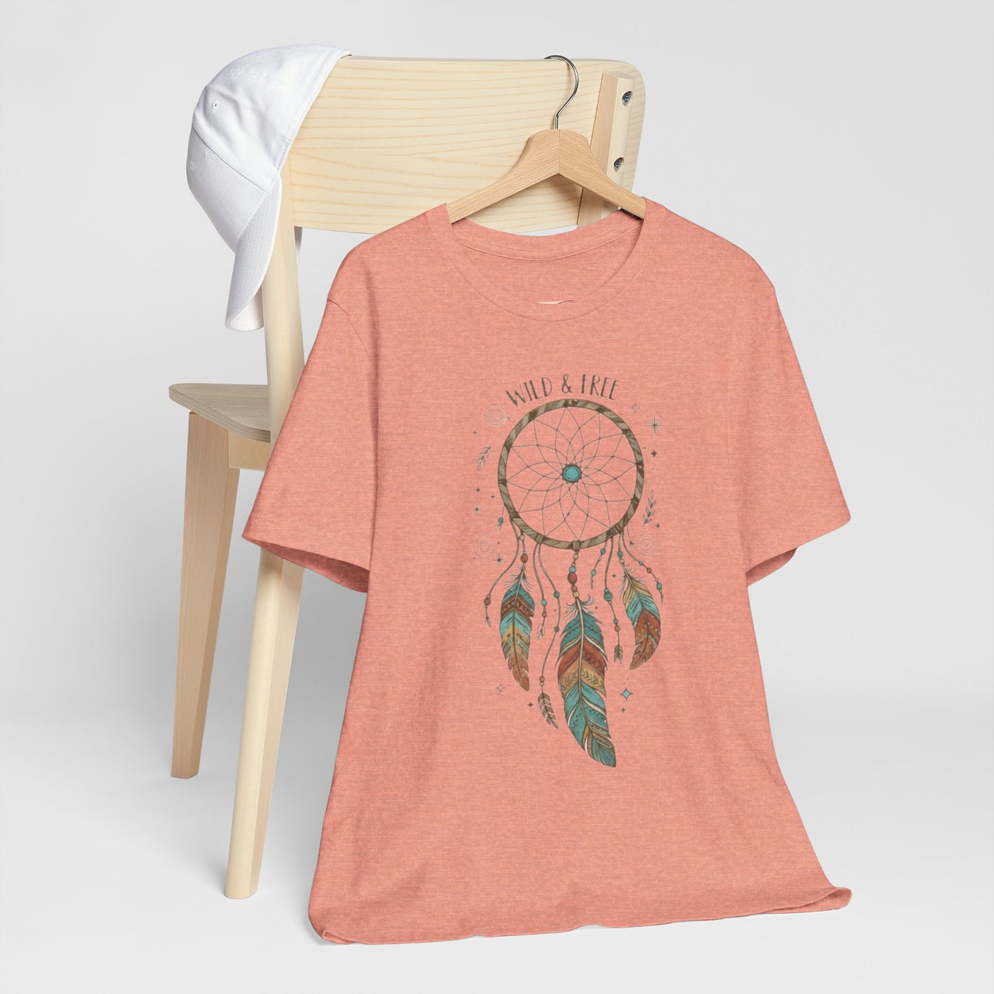 Dreamcatcher Graphic Tee, Wild & Free Shirt, Boho Style Top, Gift for Nature Lovers, Casual Everyday Wear