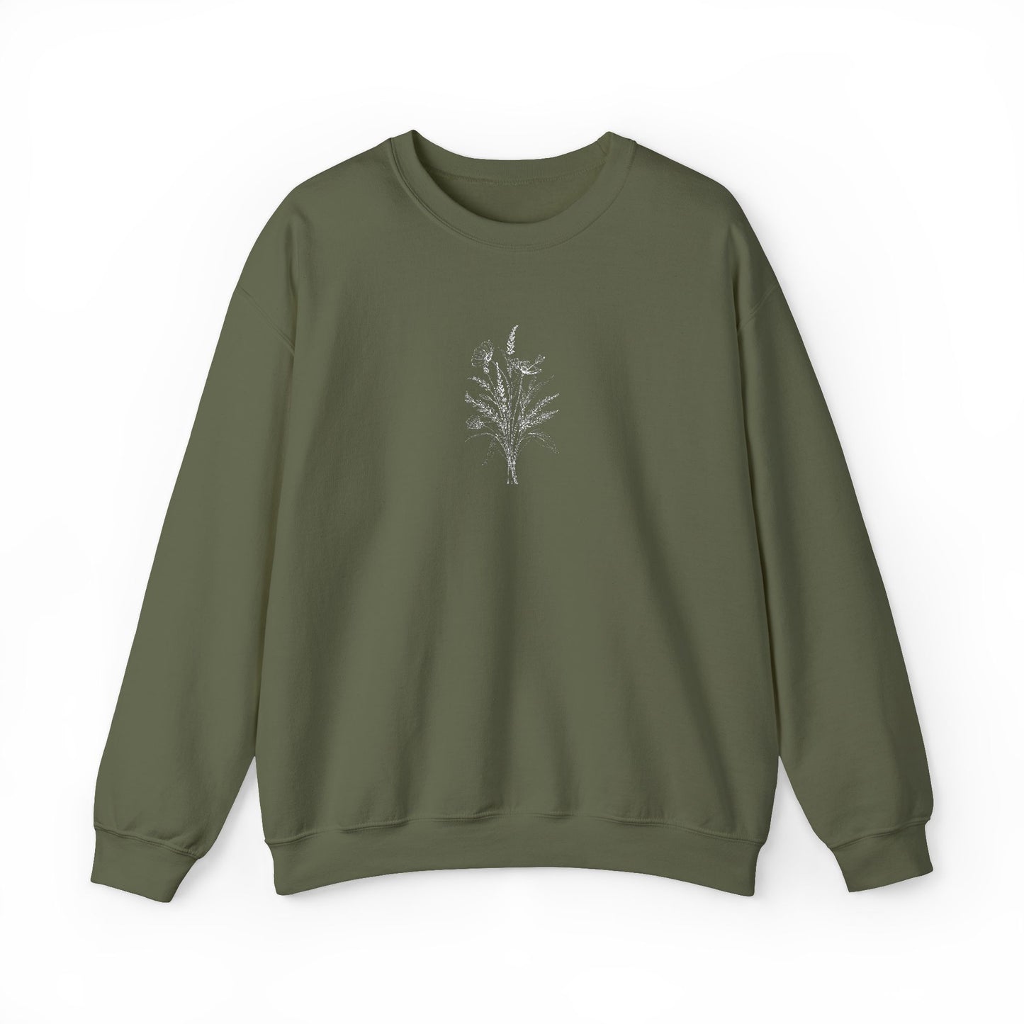 Cozy Embroidered Wildflower Bouquet  Crewneck Sweatshirt, Soft Sweatshirt, Fall Apparel, Gift for Nature Lovers, Casual Wear, Eco-Friendly Fashion