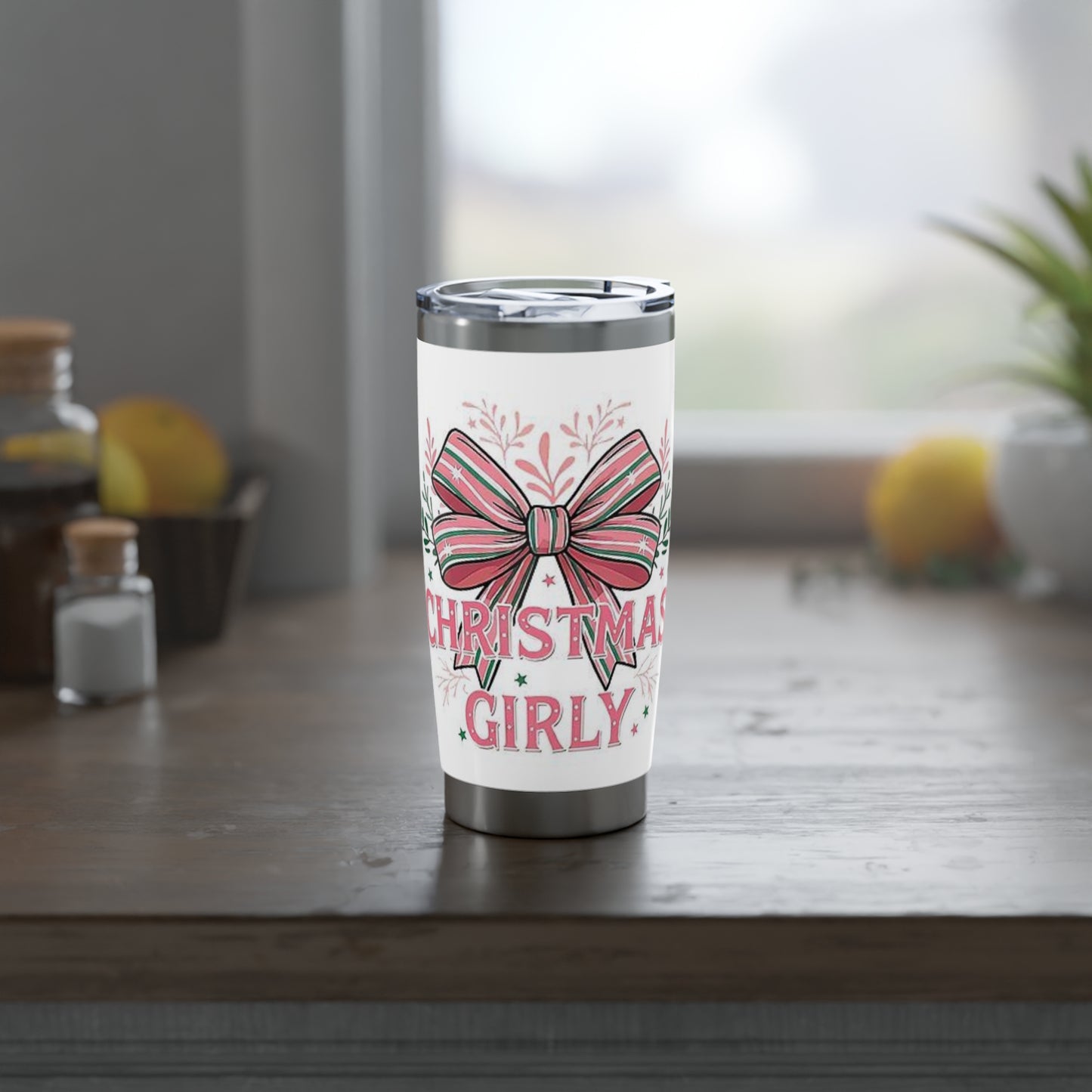 Christmas Girly Tumbler, Holiday Travel Mug, Festive Stainless Steel Cup, Personalized Gift, Seasonal Drinkware