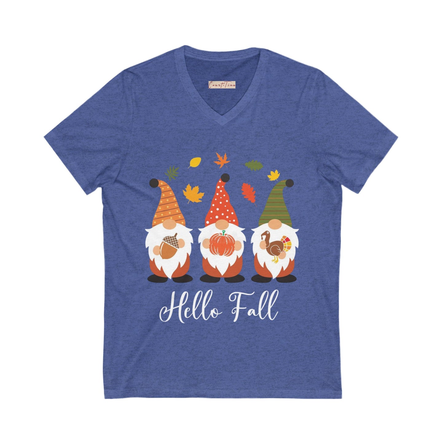 Hello Fall Gnome V-Neck Tee
