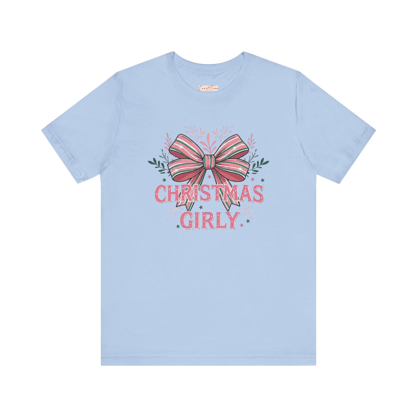 Christmas Girly Short Sleeve Tee, Holiday T-Shirt, Gift Idea, Festive Apparel, Seasonal Top, Christmas Outfit