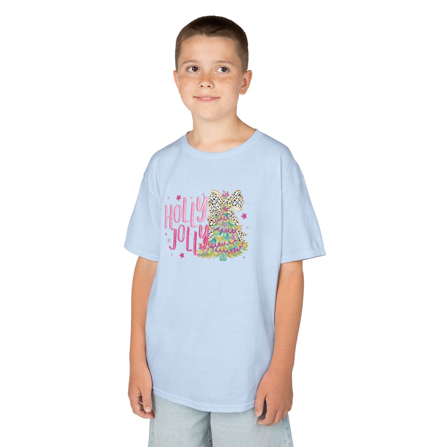 Holly Jolly Kids Tee, Festive Youth Shirt, Christmas Apparel, Fun Gift for Kids, Joyful T-Shirt for Celebrations