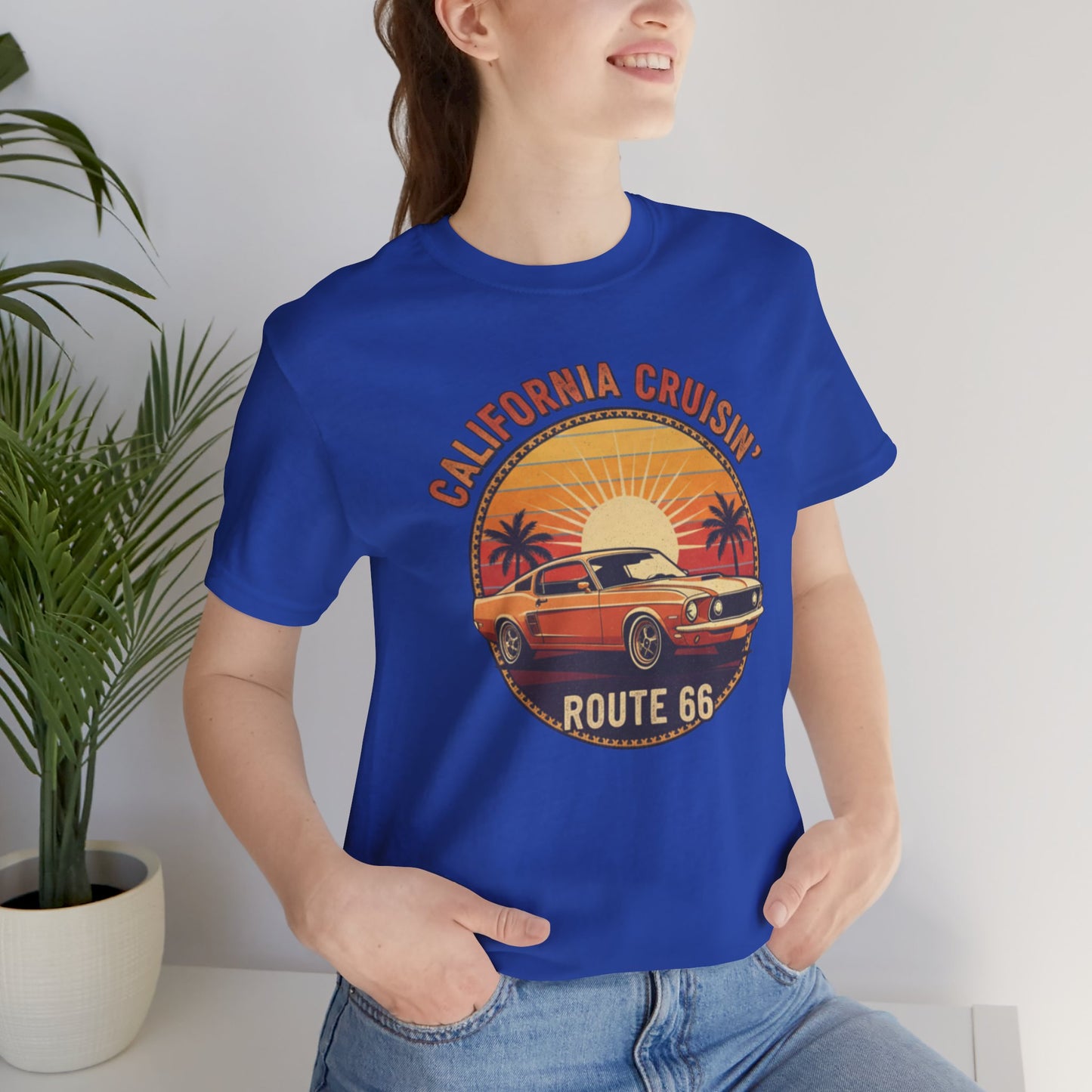 California Cruisin' Vintage Tee, Retro Car Shirt, Route 66 Graphic Tee, Perfect for Road Trips, Travel Lovers Apparel, Unisex T-Shirt