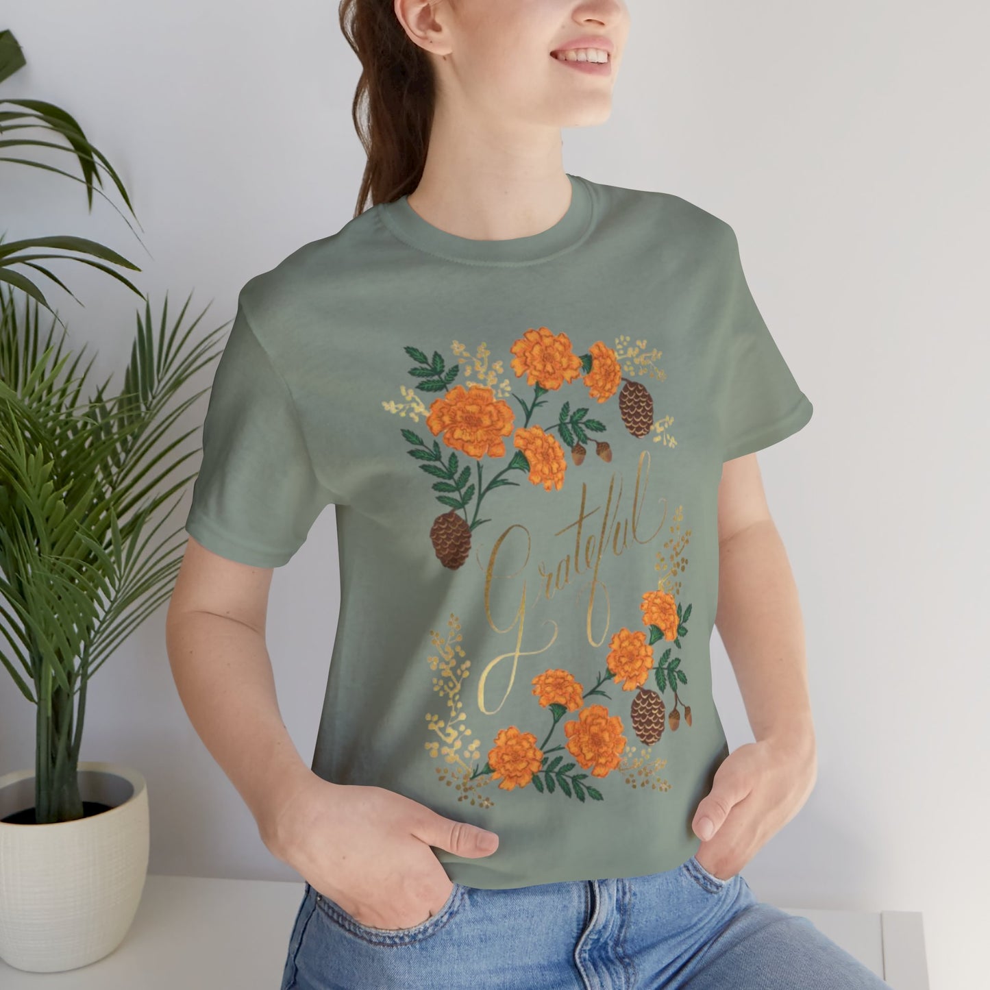 Grateful Floral Short Sleeve Tee