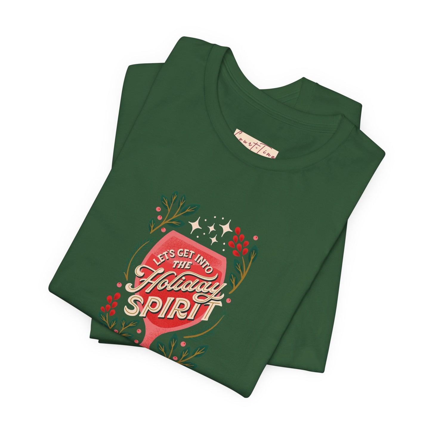 Holiday Spirit Short Sleeve Tee - Unisex Jersey T-Shirt, Festive Casual Wear, Christmas Gift, Family Gatherings, Seasonal Apparel
