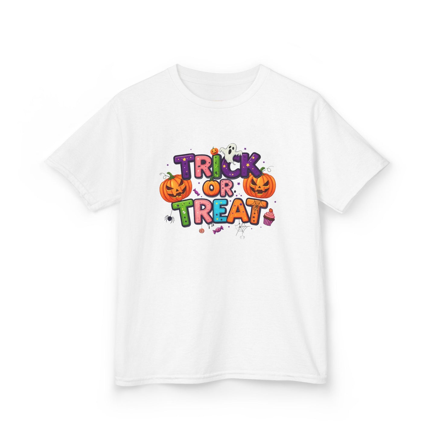 Kids Halloween Tee - Trick or Treat T-Shirt, Perfect for Halloween Parties, Costume, Pumpkin Designs, Fun Kids Apparel