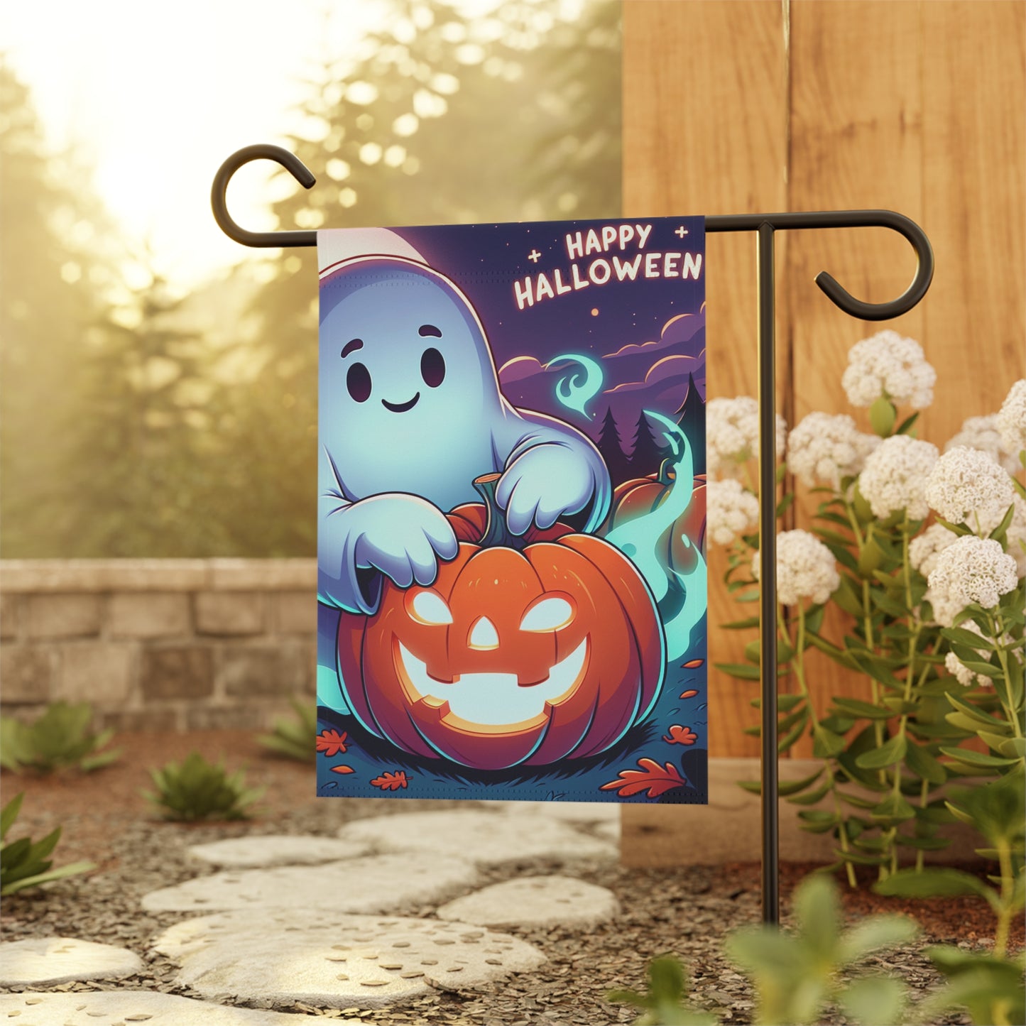 Halloween Garden Banner, Whimsical Decor, Spooky Season Flag, Outdoor Decoration, Trick or Treat Theme