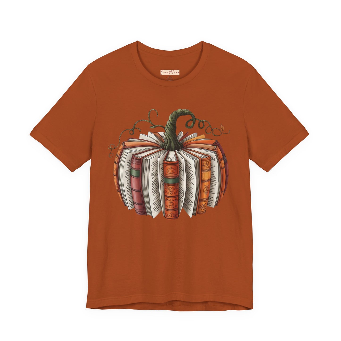Fall Pumpkin Books Unisex Tee - Cozy Autumn T-Shirt for Book Lovers
