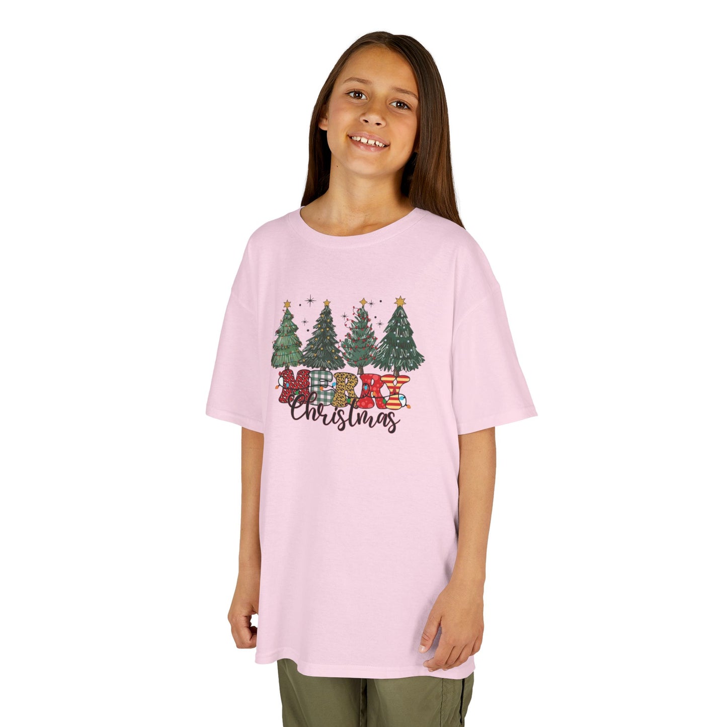 Merry Christmas Festive Kids Tee - Merry Christmas Design, Holiday Gift, Fun Family Outfits, Cute Christmas Apparel, Winter Merch