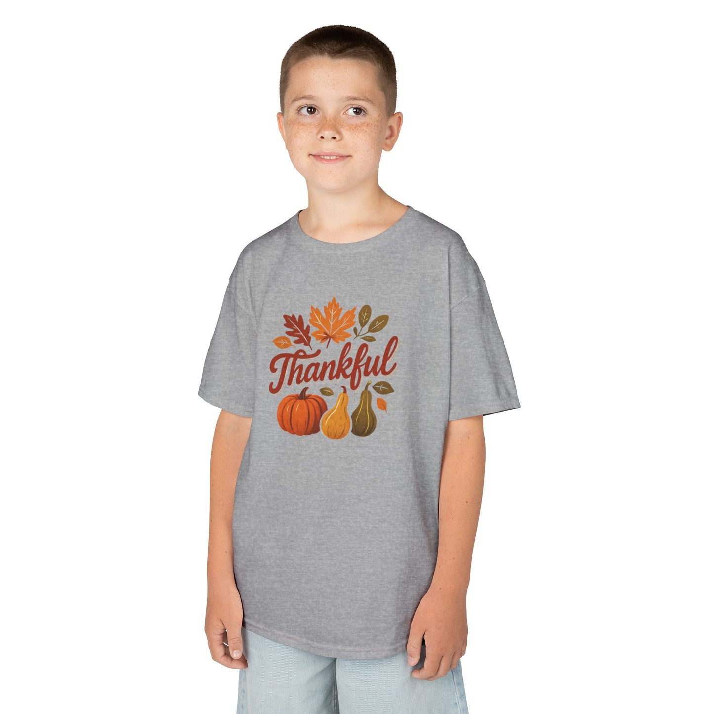 Thankful Kids Tee for Fall Celebrations, Autumn T-Shirt, Thanksgiving Apparel, Seasonal Kidswear, Family Gatherings Clothing