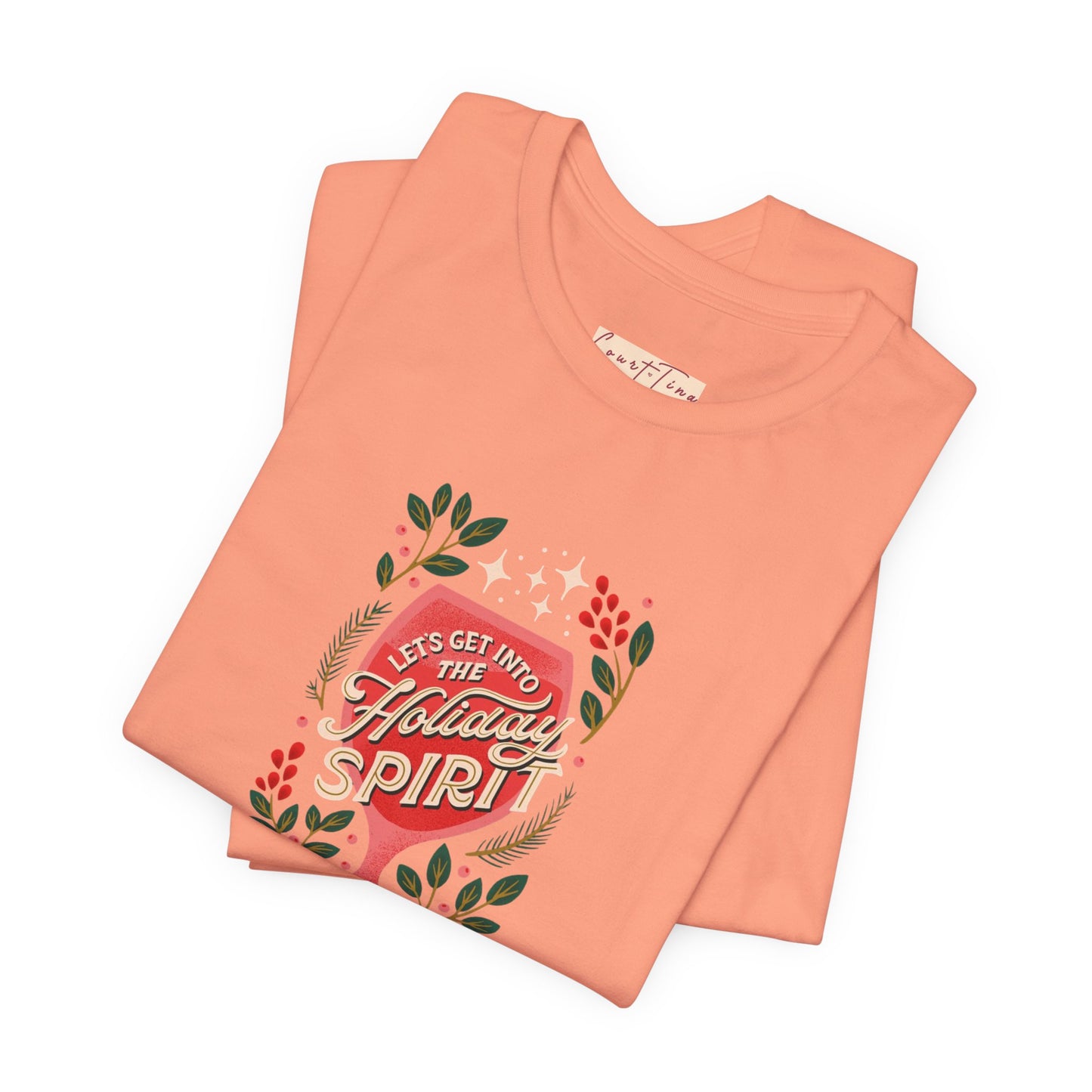 Holiday Spirit Short Sleeve Tee - Unisex Jersey T-Shirt, Festive Casual Wear, Christmas Gift, Family Gatherings, Seasonal Apparel