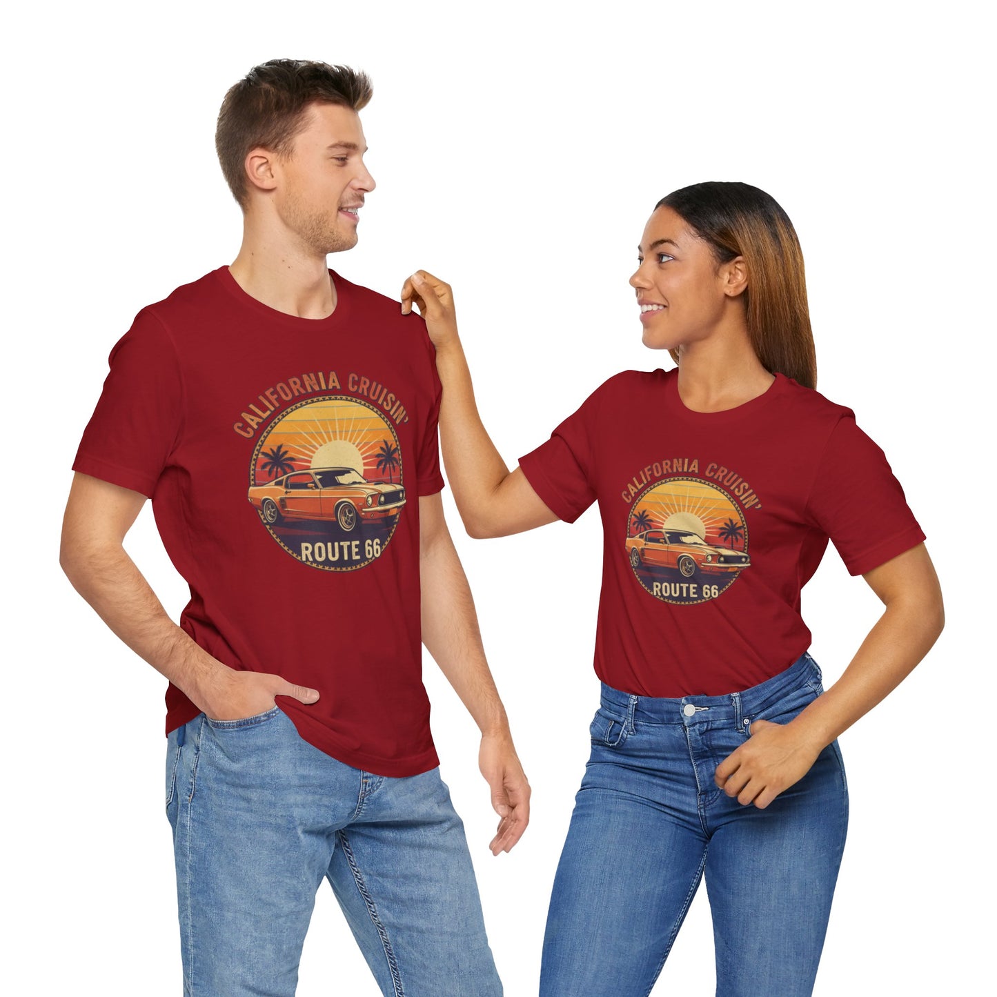 California Cruisin' Vintage Tee, Retro Car Shirt, Route 66 Graphic Tee, Perfect for Road Trips, Travel Lovers Apparel, Unisex T-Shirt