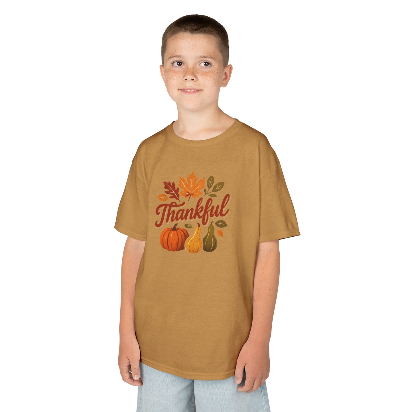 Thankful Kids Tee for Fall Celebrations, Autumn T-Shirt, Thanksgiving Apparel, Seasonal Kidswear, Family Gatherings Clothing