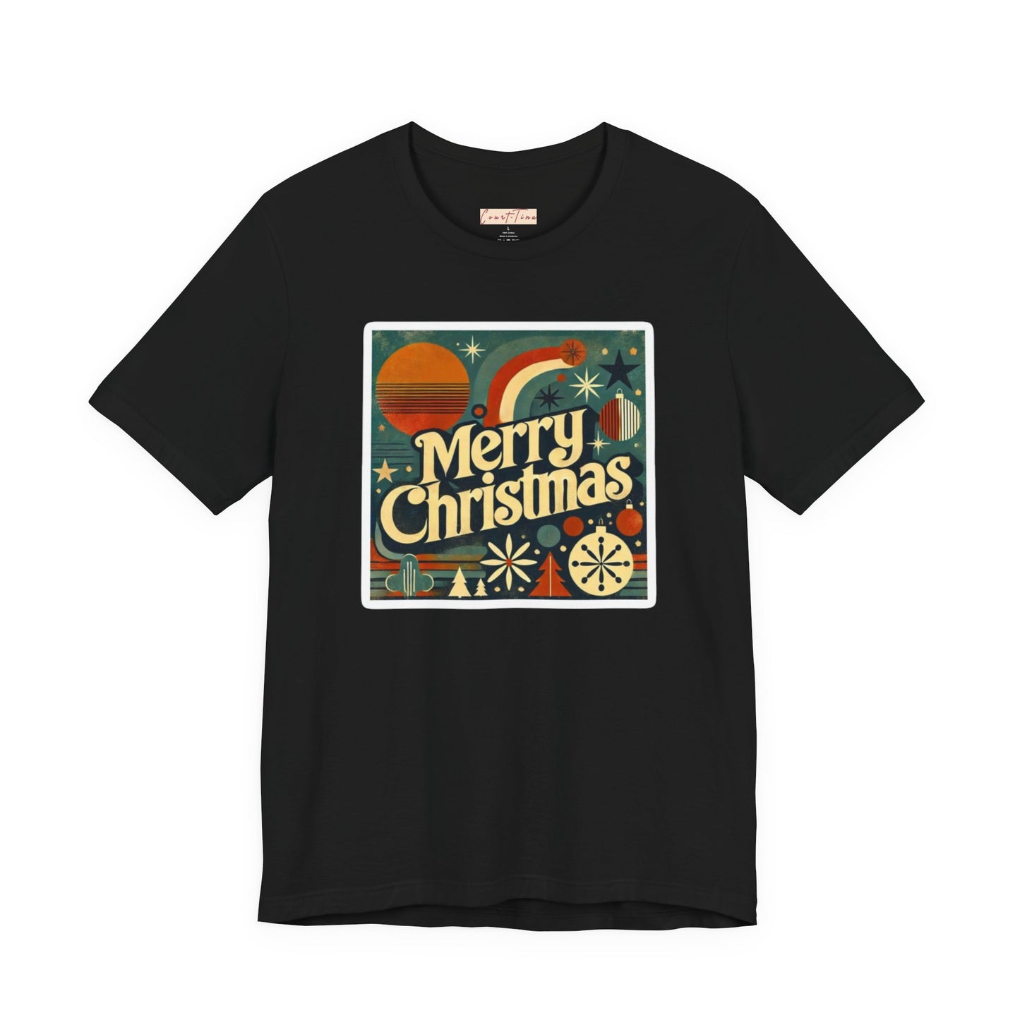 Vintage Retro Merry Christmas Unisex Short Sleeve Tee, Holiday Gift, Festive Shirt, Christmas Apparel, Casual Wear