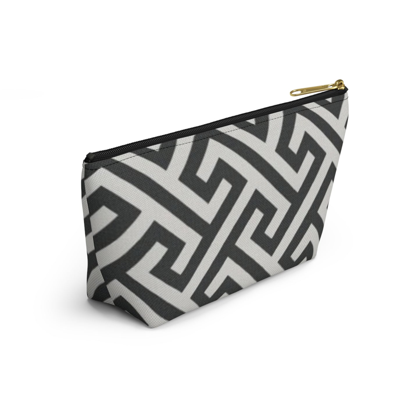 Chic Geometric Accessory Pouch, Makeup Bag, Travel Organizer, Gift for Her, Elegant Storage, Fashionable Zippered Pouch