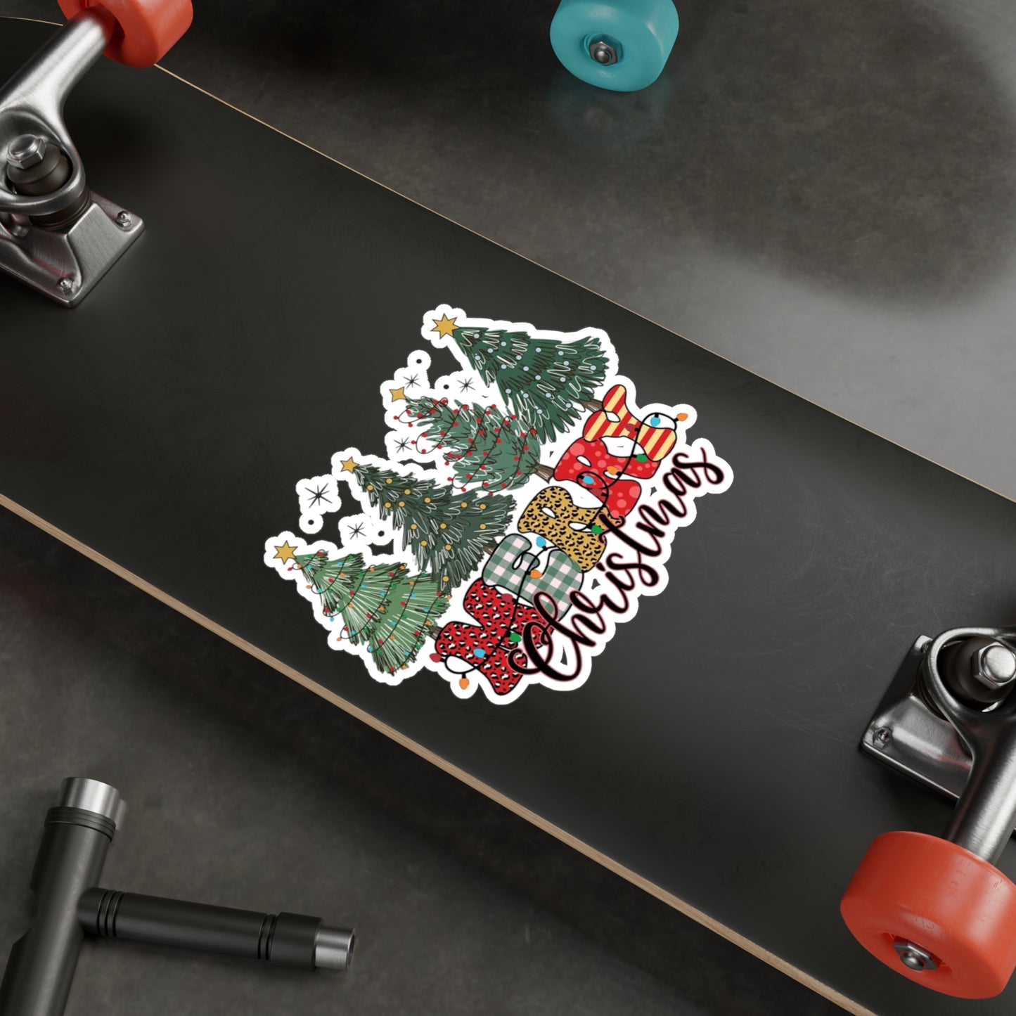 Merry Christmas Kiss-Cut Vinyl Decals – Festive Holiday Stickers for Home Decor, Gifts, Scrapbooking, and Crafting