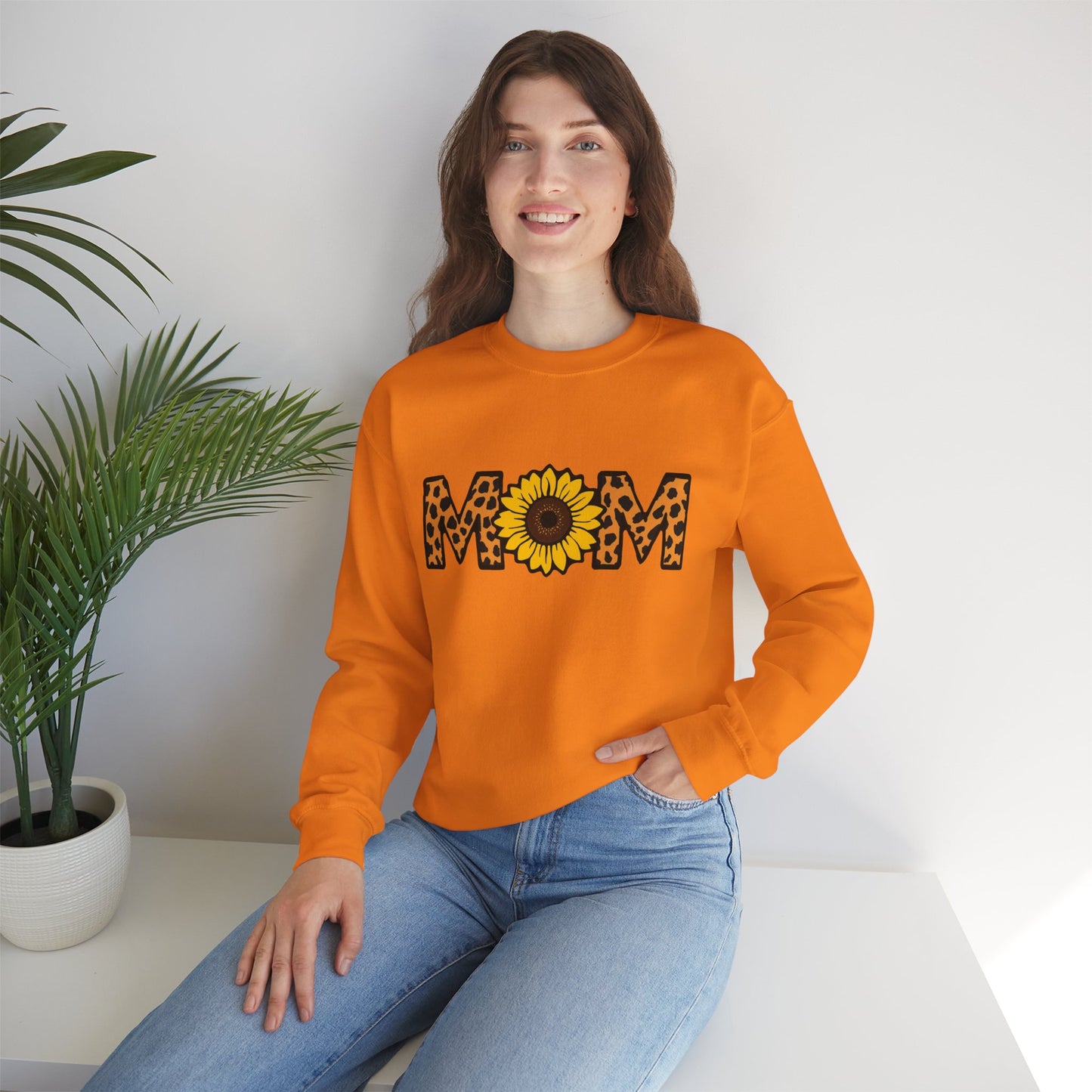 Sunflower Mom Crewneck Sweatshirt, Cozy Gift for Mothers, Mother's Day Apparel, Birthday Gift, Stylish Casual Wear