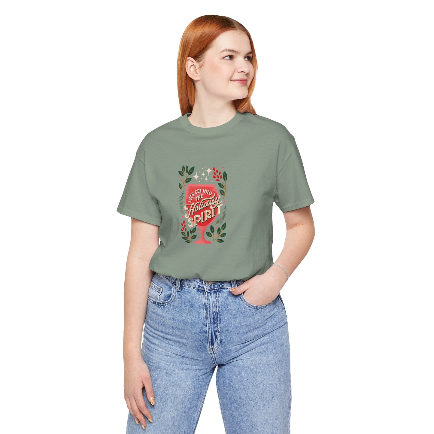 Holiday Spirit Short Sleeve Tee - Unisex Jersey T-Shirt, Festive Casual Wear, Christmas Gift, Family Gatherings, Seasonal Apparel