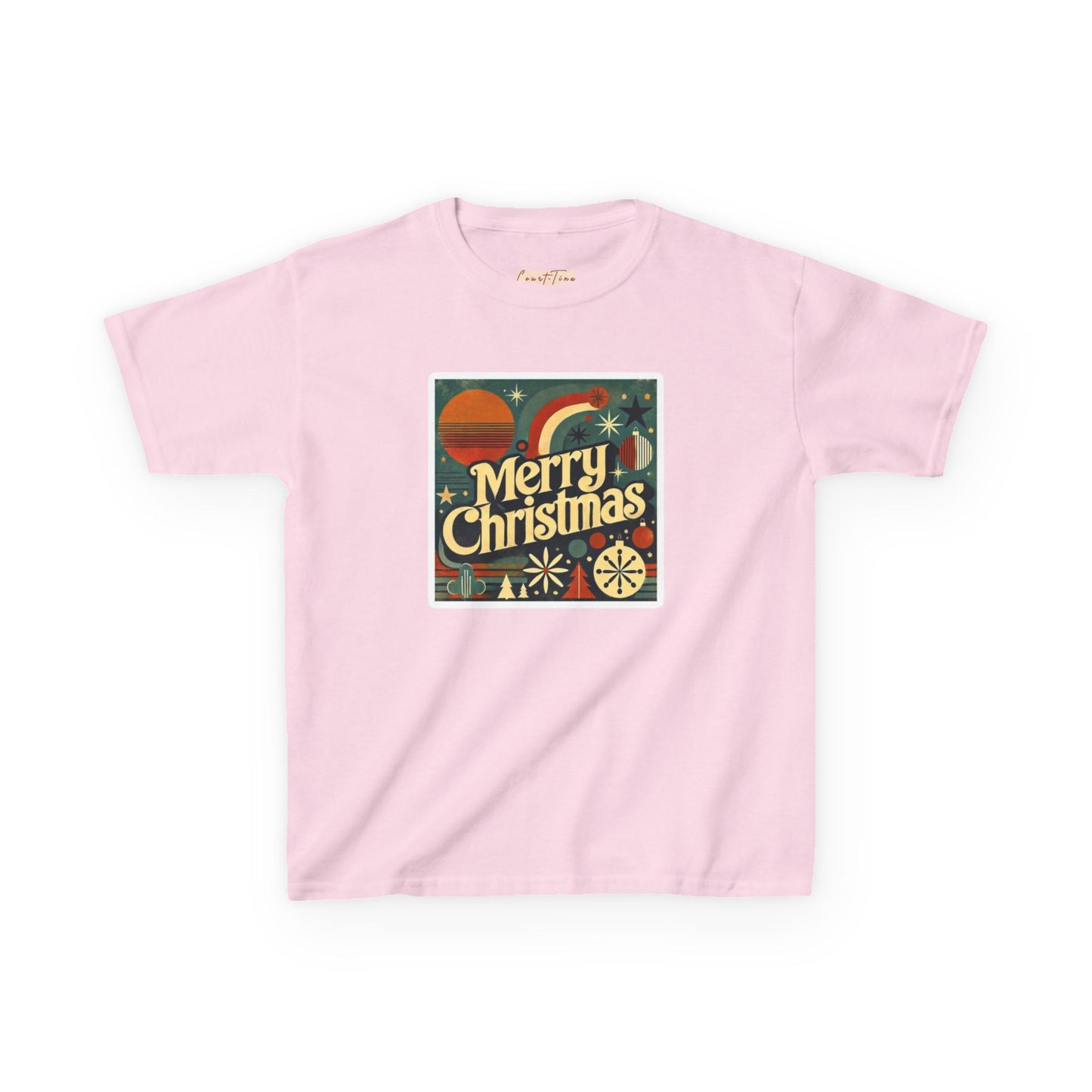 Vintage Retro Merry Christmas Kids Tee, Holiday T-Shirt, Festive Childrens Shirt, Winter Apparel, Gift for Kids, Christmas Party Outfit