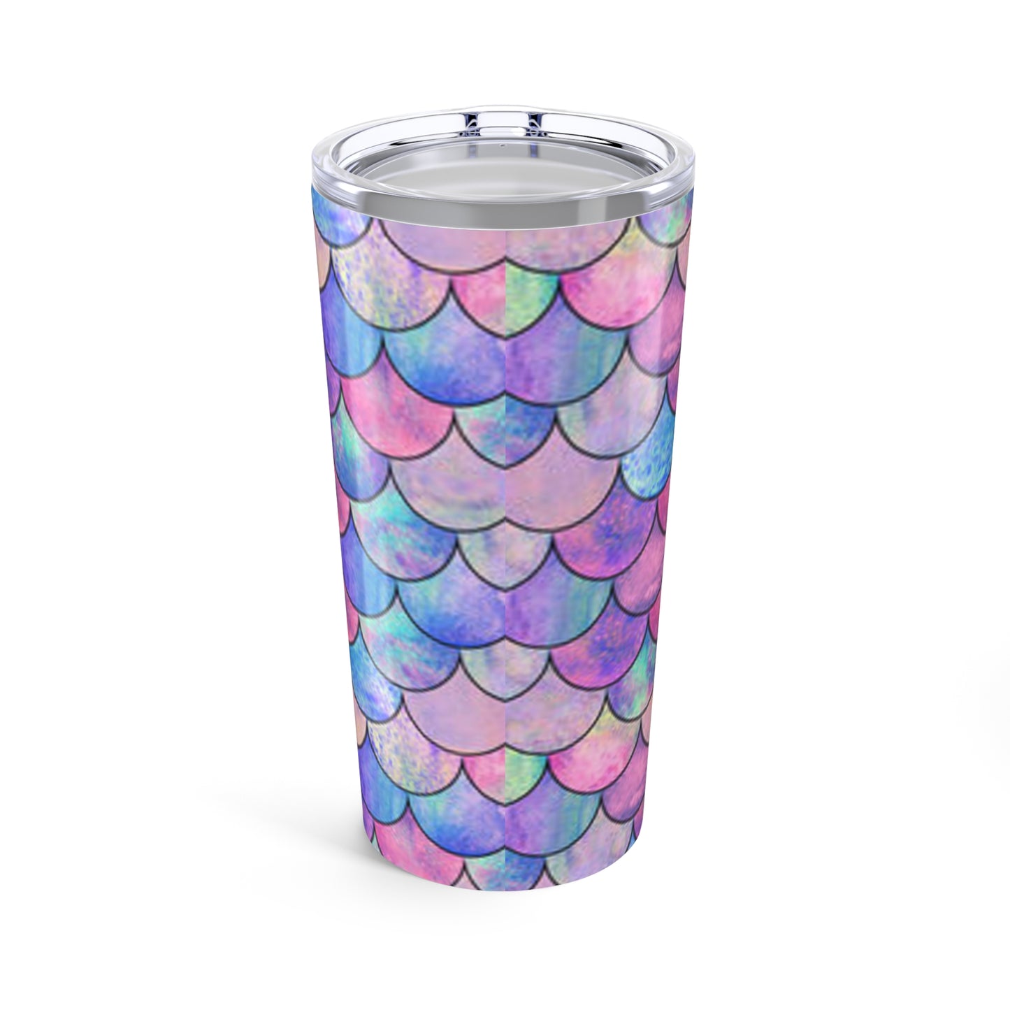 Mermaid Scale Tumbler, Colorful 20oz Travel Mug for Ocean Lovers, Birthday Gift, Summer Vibes, Reusable Drinkware, Beach Accessory