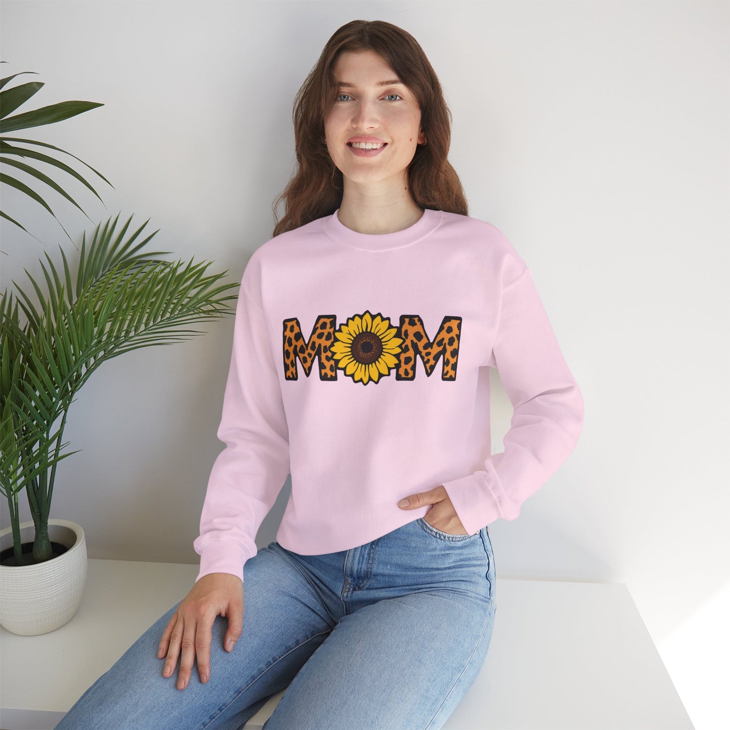 Sunflower Mom Crewneck Sweatshirt, Cozy Gift for Mothers, Mother's Day Apparel, Birthday Gift, Stylish Casual Wear