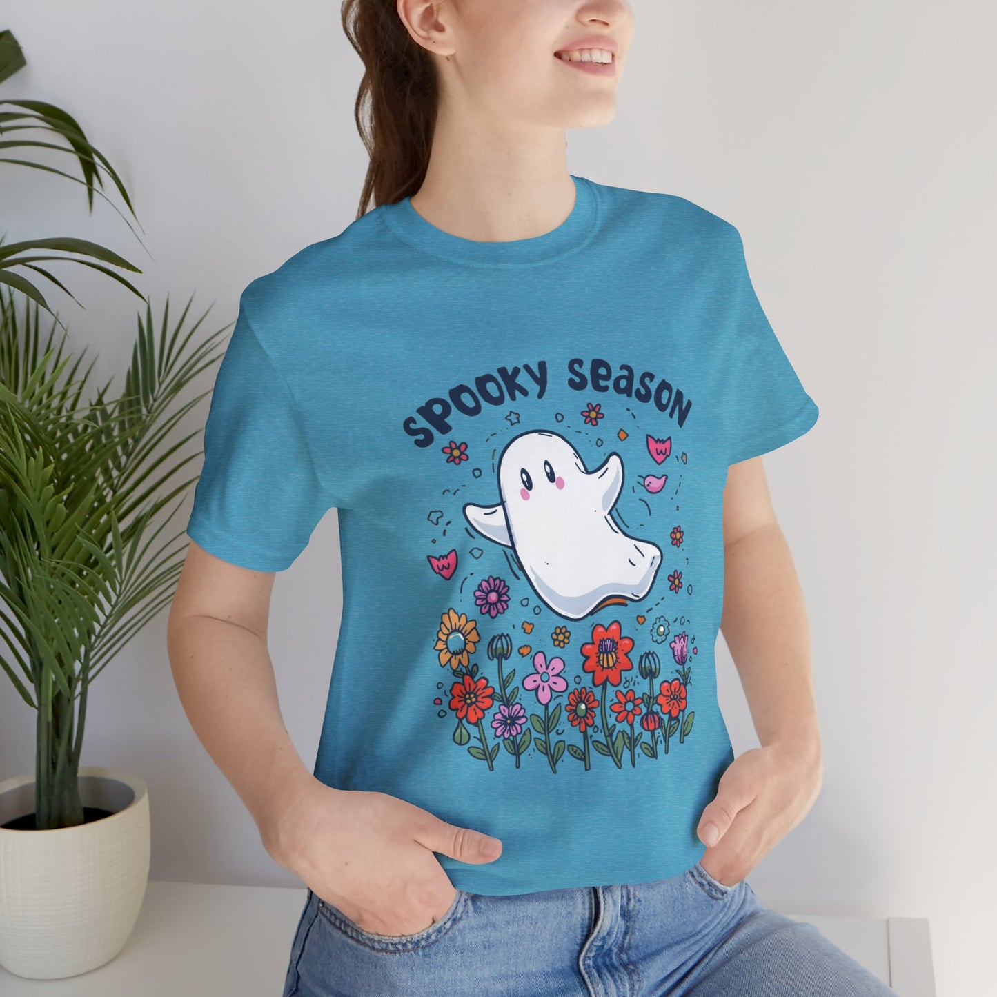 Spooky Season Ghost Tee, Spooky Season Unisex T-Shirt, Cute Halloween Outfit, Fall Vibes Shirt, Ghost Lover Gift