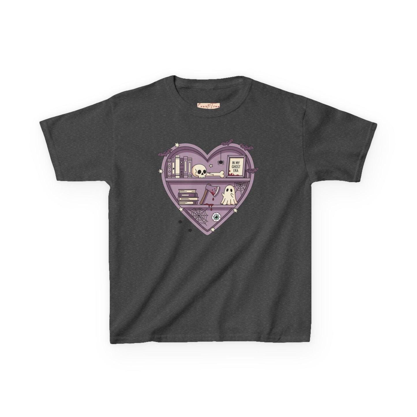Ghost Heart Kids Tee, Cute Kids T-Shirt, School Spirit Shirt, Birthday Gift for Kids, Cute Graphic Tee