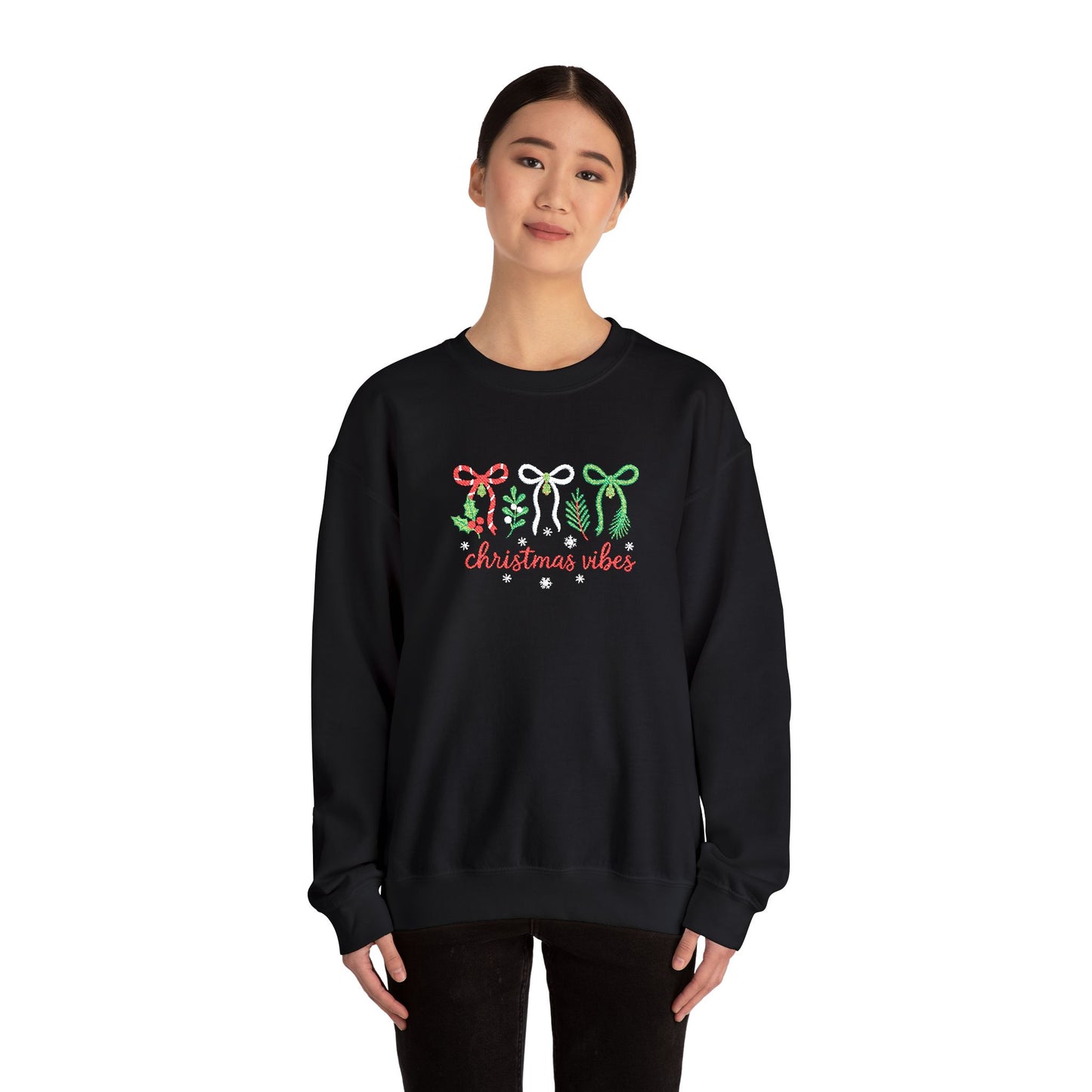 Embroidered Christmas Vibes Sweatshirt