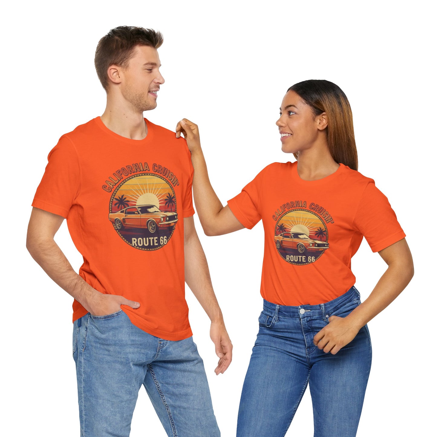 California Cruisin' Vintage Tee, Retro Car Shirt, Route 66 Graphic Tee, Perfect for Road Trips, Travel Lovers Apparel, Unisex T-Shirt