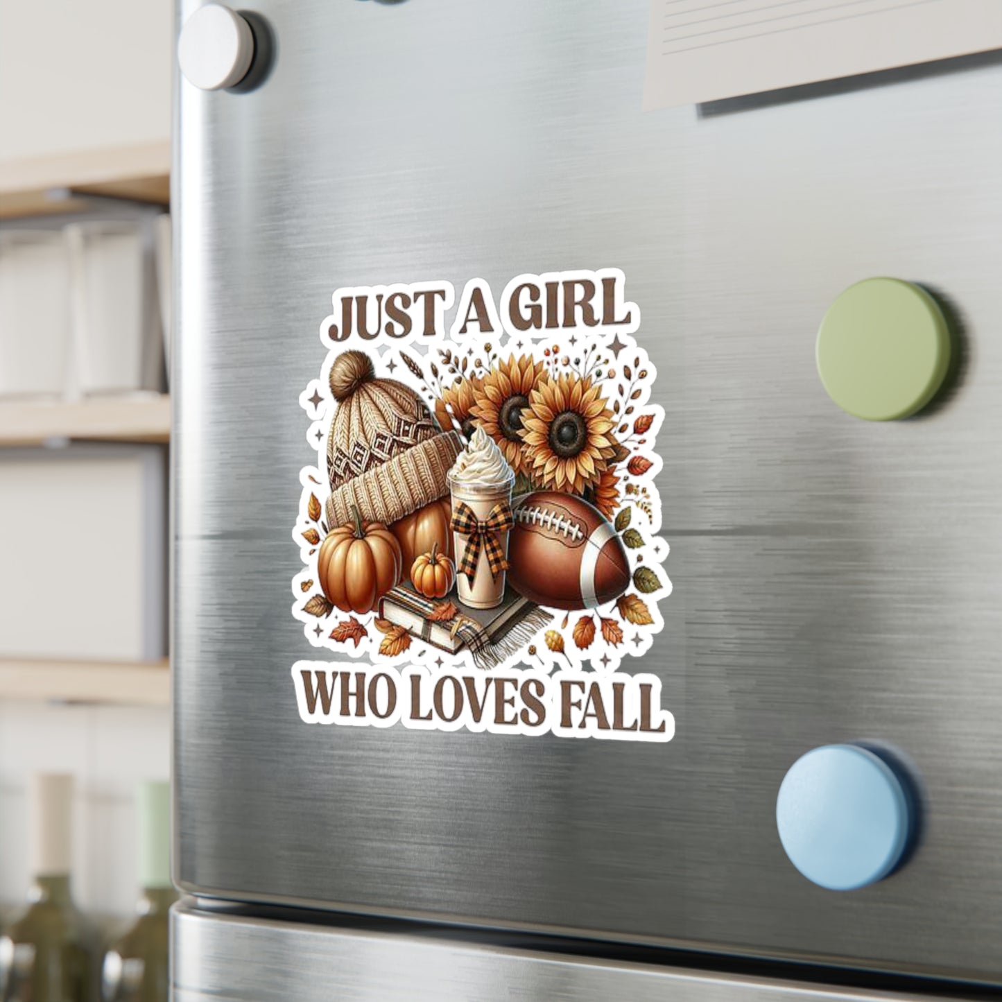 Fall-Themed Kiss-Cut Vinyl Decals - Autumn Decor, Seasonal Stickers, Fall Lover Gifts, Pumpkin Decor, Cozy Home Vibes