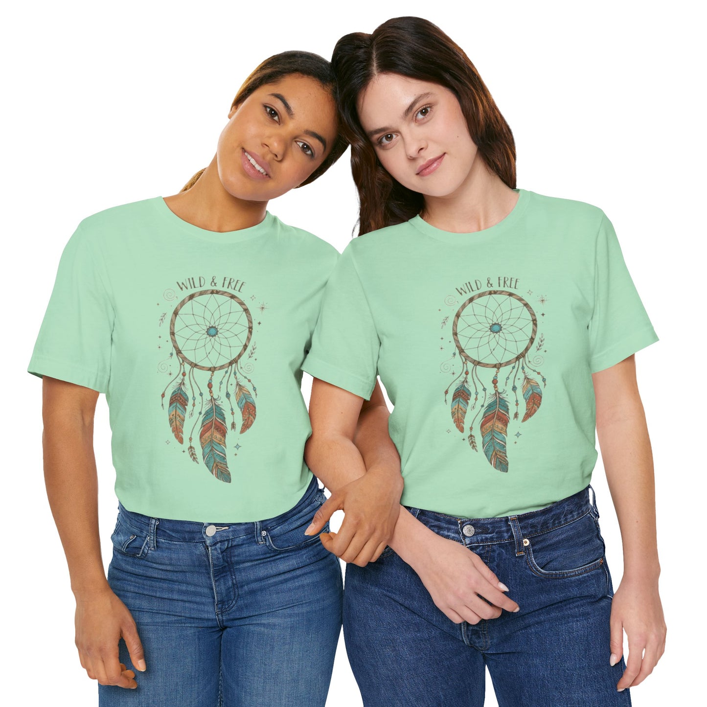 Dreamcatcher Graphic Tee, Wild & Free Shirt, Boho Style Top, Gift for Nature Lovers, Casual Everyday Wear