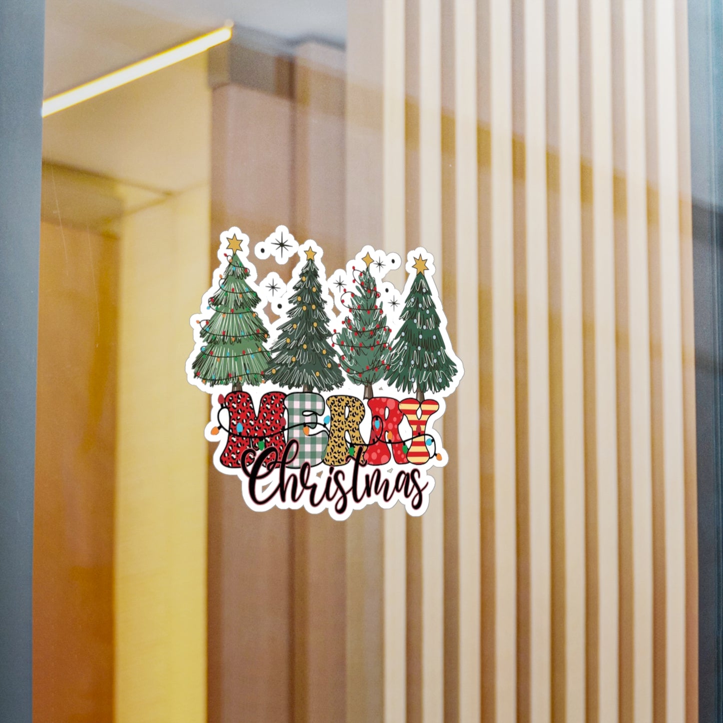 Merry Christmas Kiss-Cut Vinyl Decals – Festive Holiday Stickers for Home Decor, Gifts, Scrapbooking, and Crafting