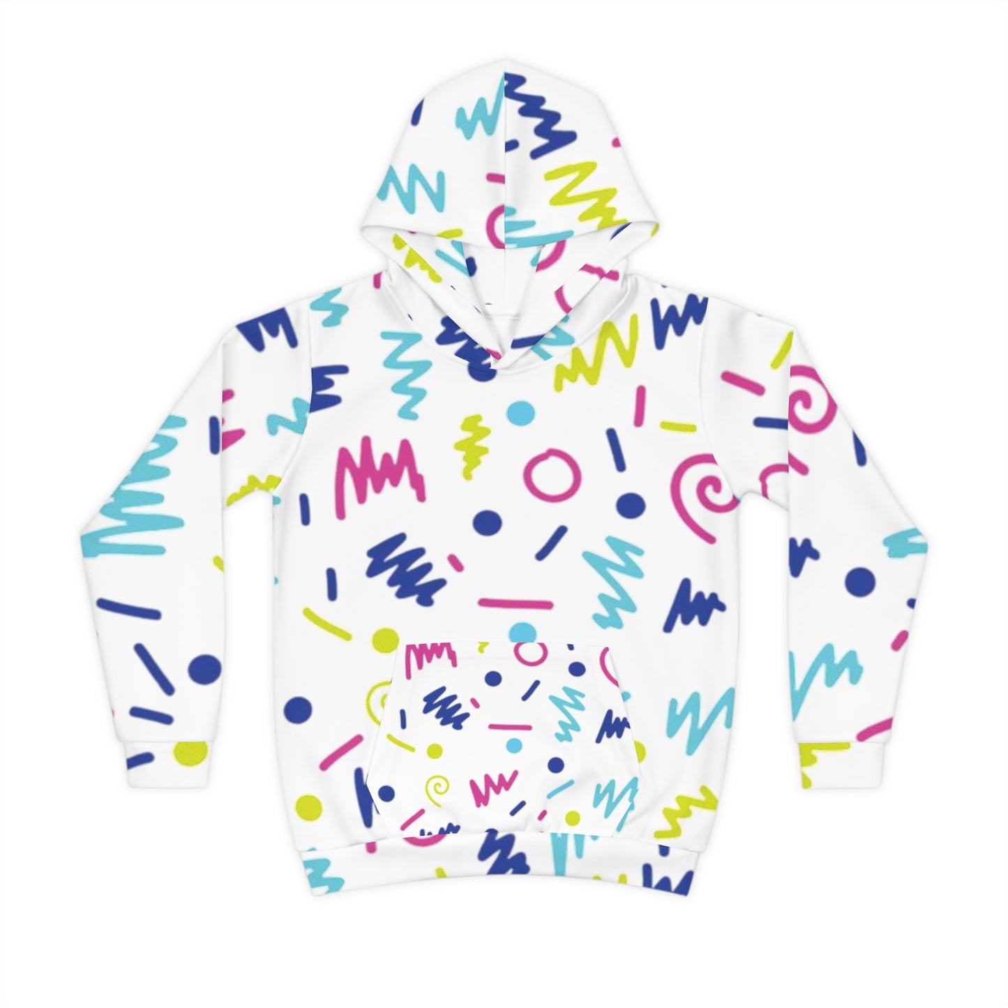 Colorful Retro Print Children's Hoodie, Kid's Apparel, Trendy Youth Hoodie, Fun Hoodie for Kids, Perfect Gift for Birthdays