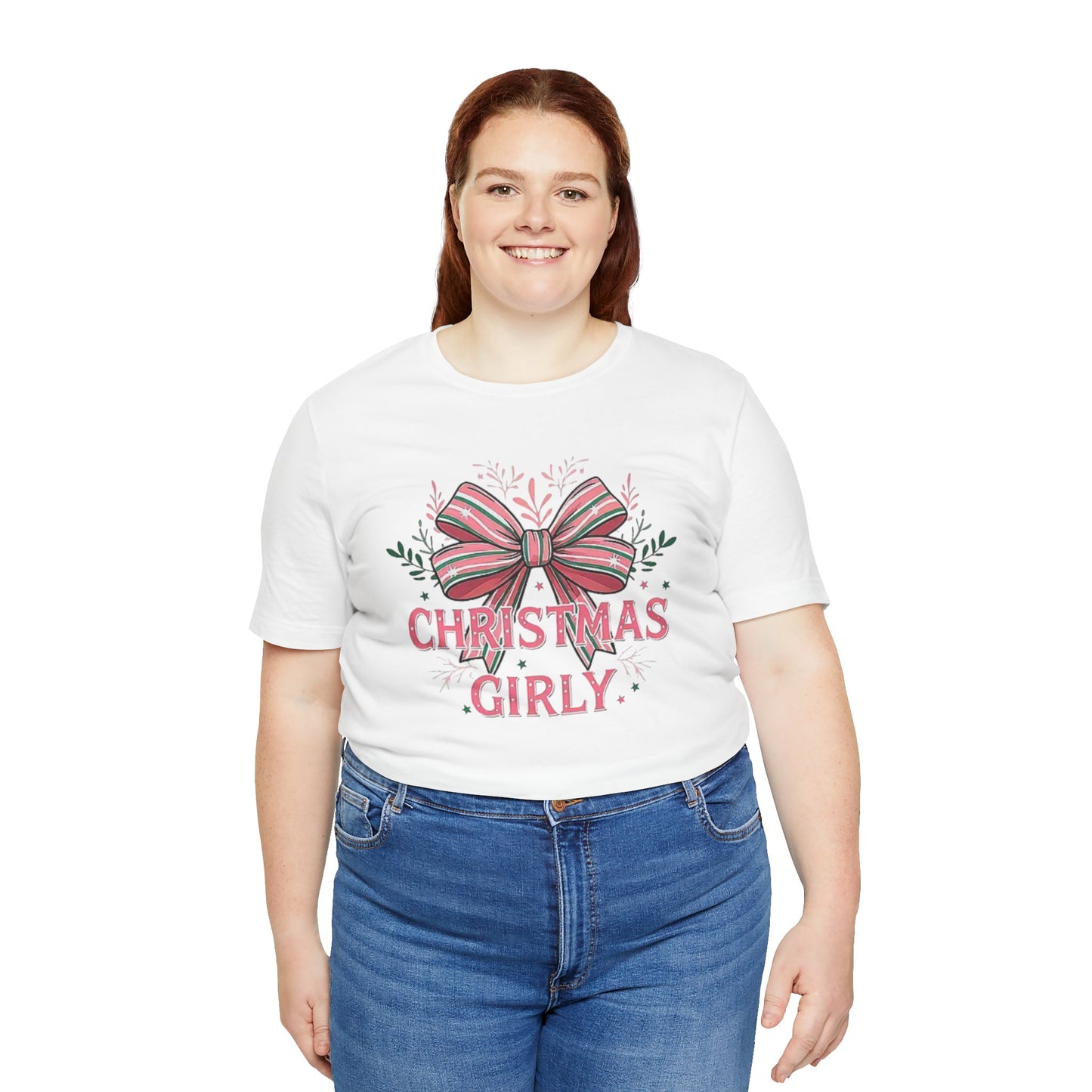 Christmas Girly Short Sleeve Tee, Holiday T-Shirt, Gift Idea, Festive Apparel, Seasonal Top, Christmas Outfit