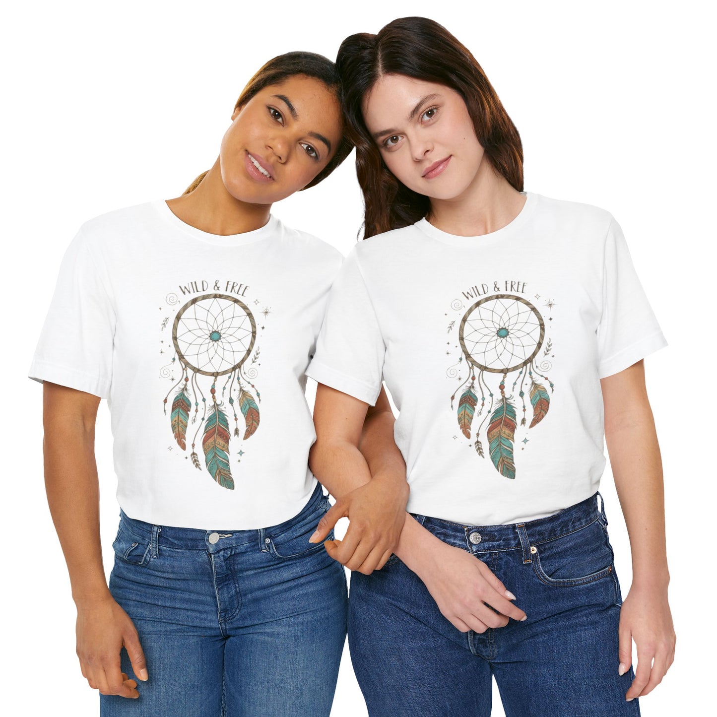 Dreamcatcher Graphic Tee, Wild & Free Shirt, Boho Style Top, Gift for Nature Lovers, Casual Everyday Wear