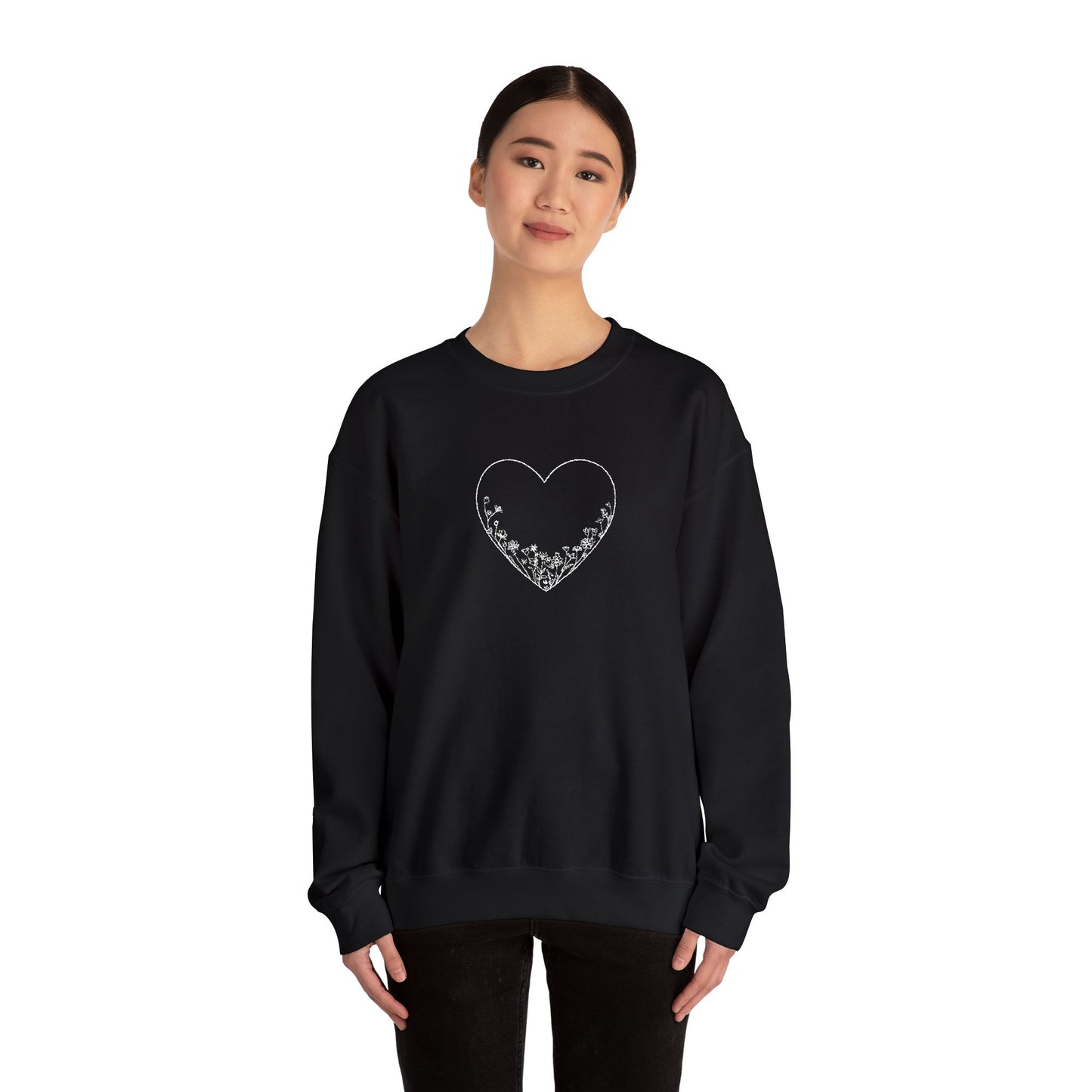 Heartfelt Love Crewneck Sweatshirt - Cozy Gift, Casual Wear, Valentine's Day, Anniversary, Comfort