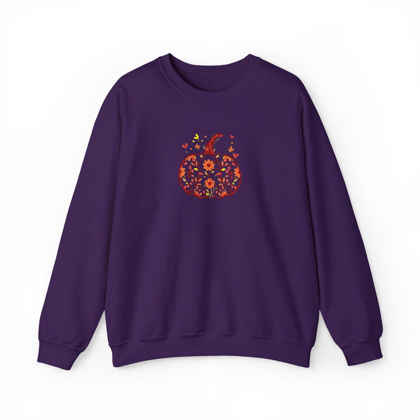 Embroidered Autumn Vibes Pumpkin Sweatshirt