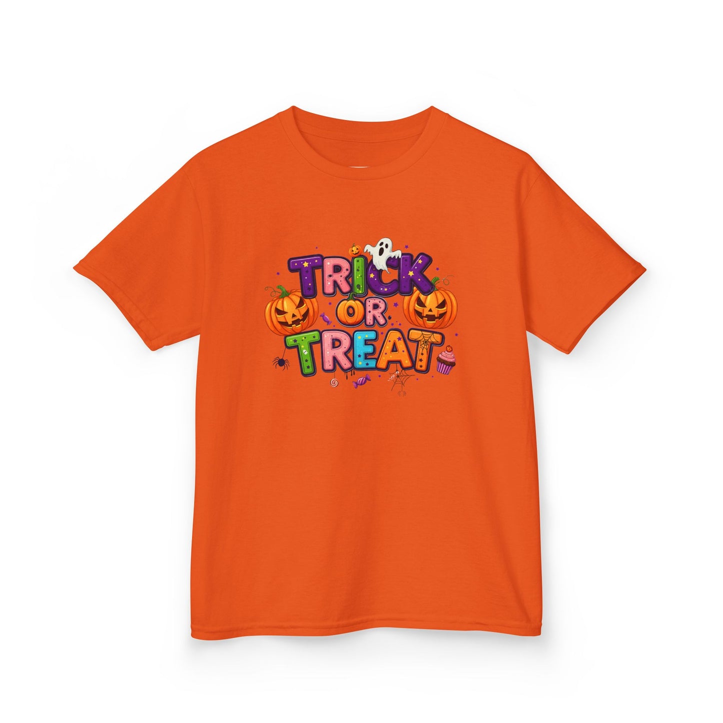 Kids Halloween Tee - Trick or Treat T-Shirt, Perfect for Halloween Parties, Costume, Pumpkin Designs, Fun Kids Apparel