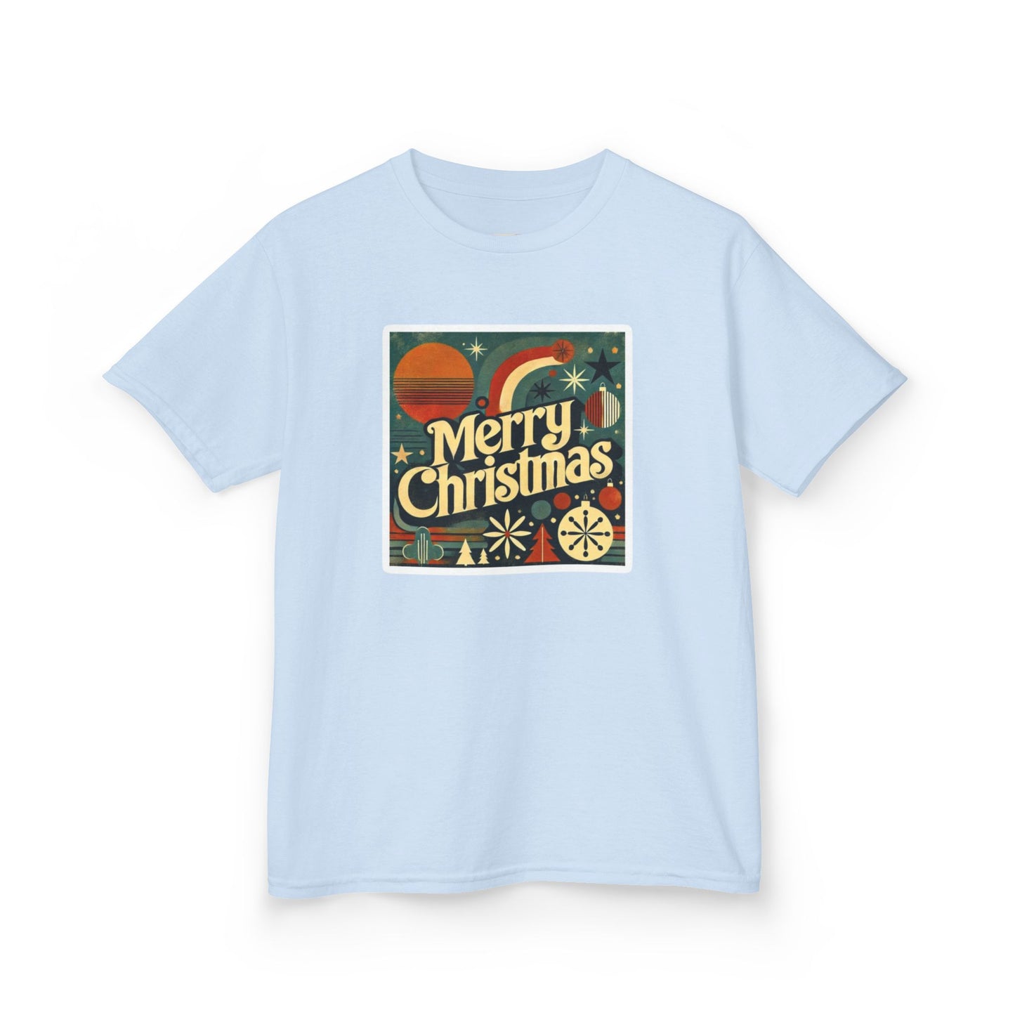 Vintage Retro Merry Christmas Kids Tee, Holiday T-Shirt, Festive Childrens Shirt, Winter Apparel, Gift for Kids, Christmas Party Outfit