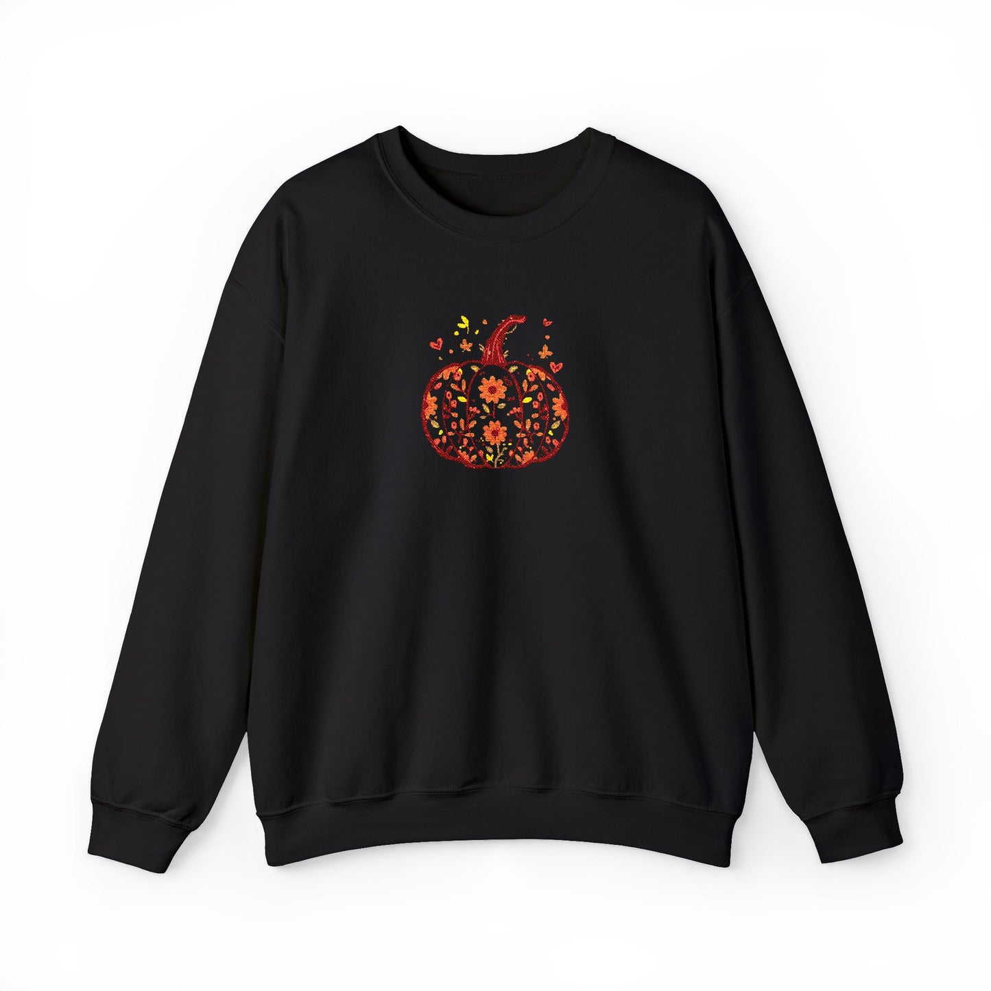 Embroidered Autumn Vibes Pumpkin Sweatshirt