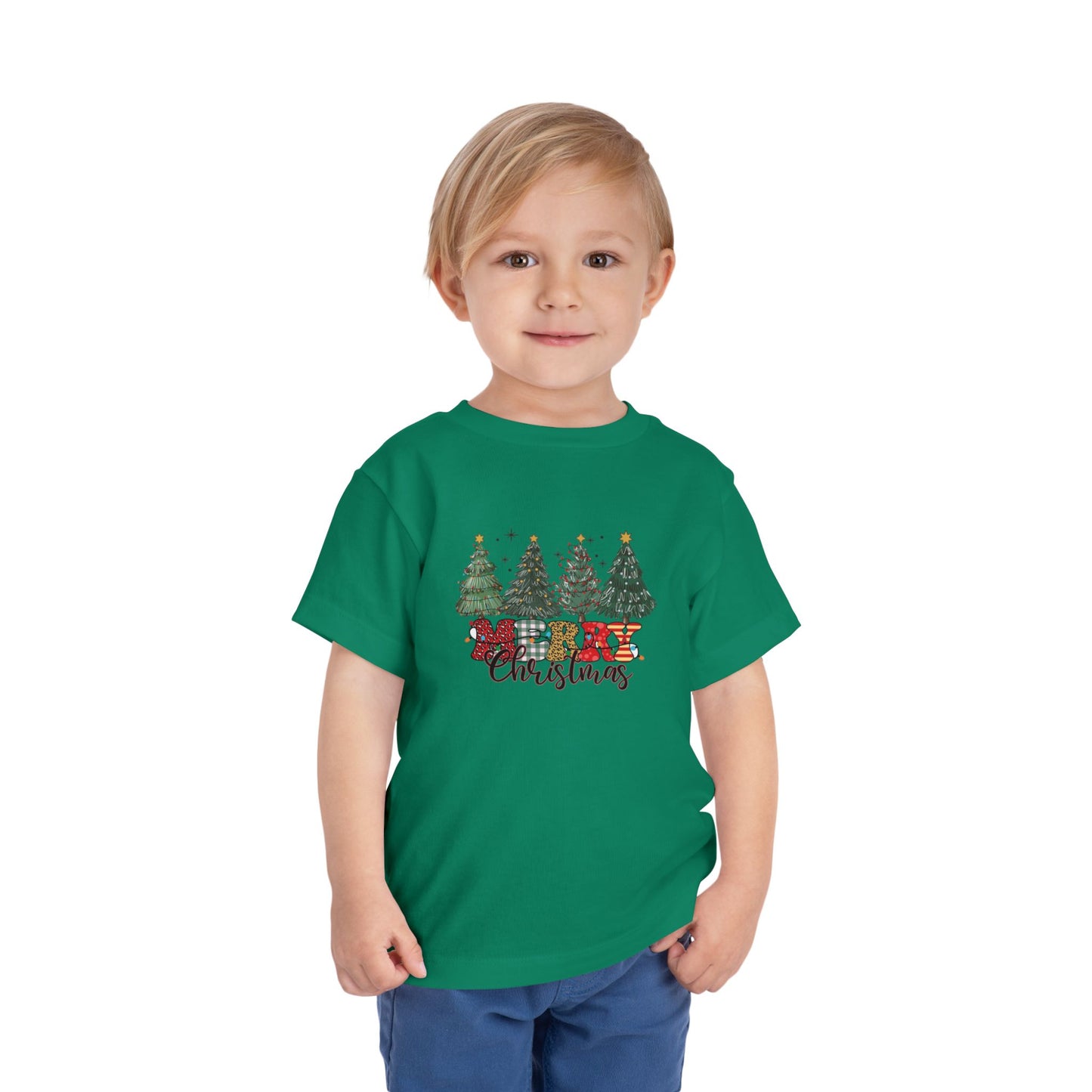 Cozy Christmas Toddler Tee with Tree Design | Perfect for Holiday Photos, Gift, Family Gatherings, Christmas Celebrations, Kids Apparel
